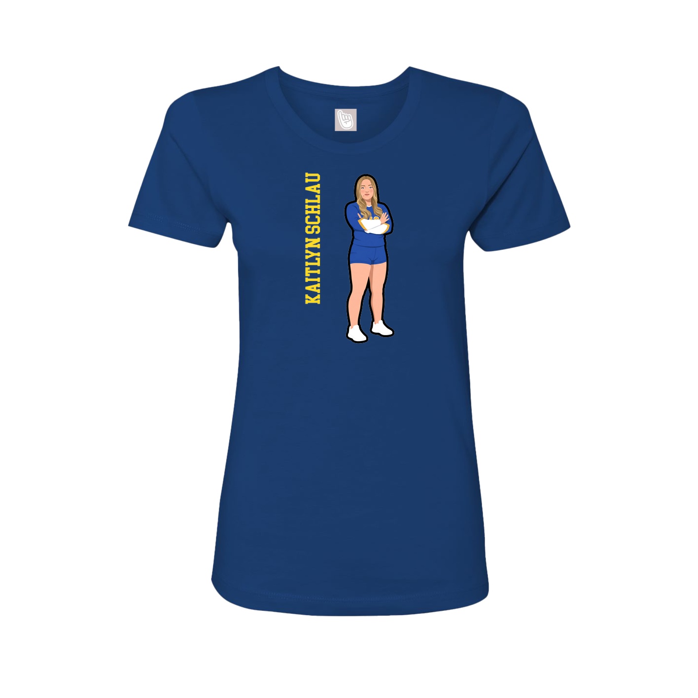 Womens Tee — Name Vertical in Royal