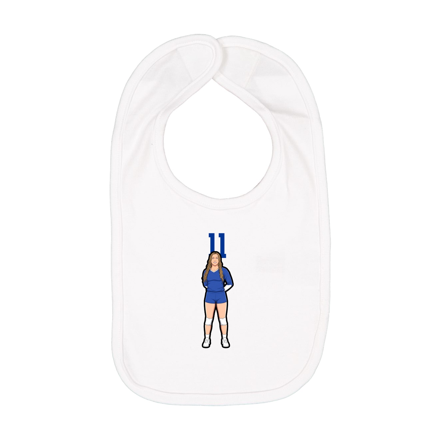 Infant Bib — Number Top in White