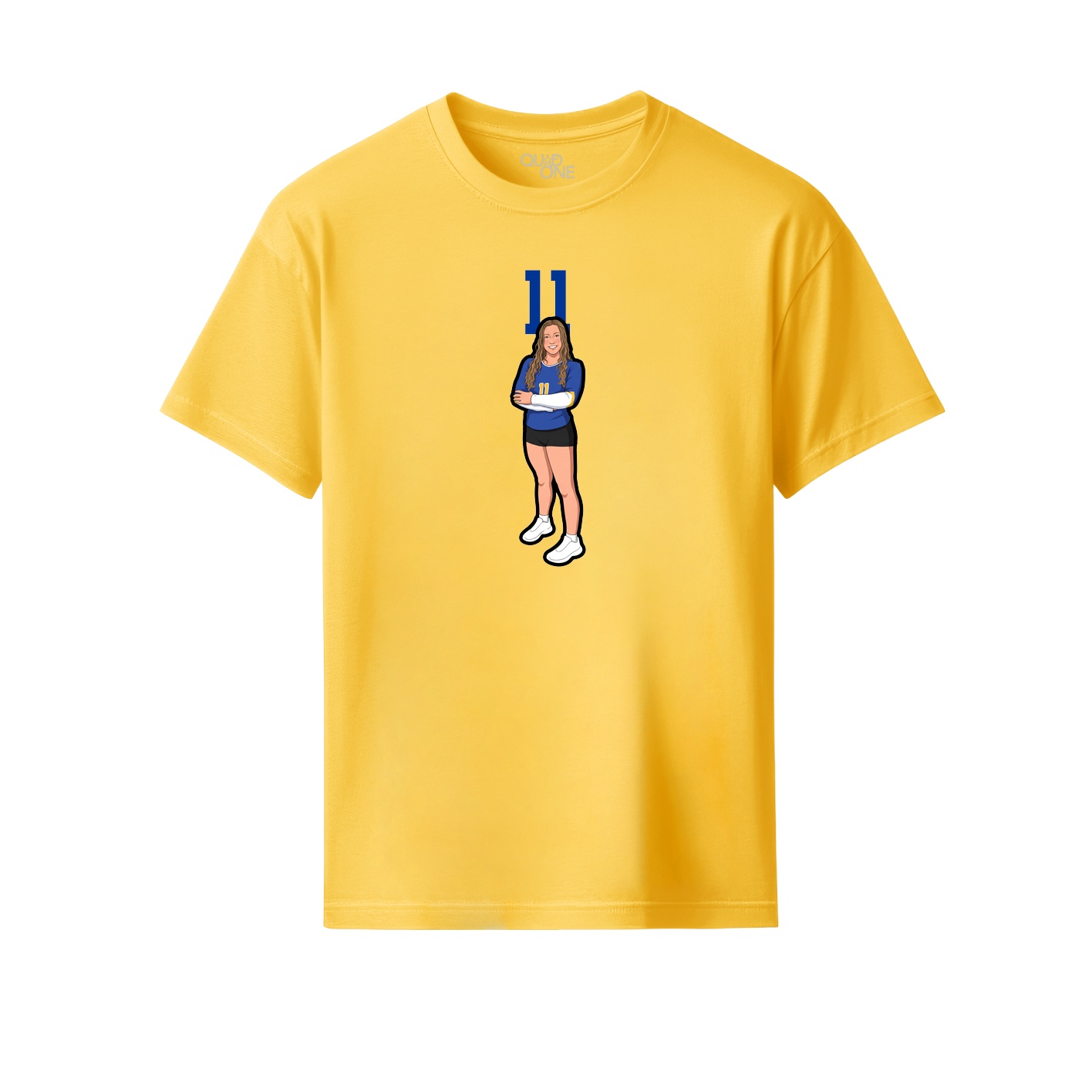 Youth Tee — Number Top in Yellow