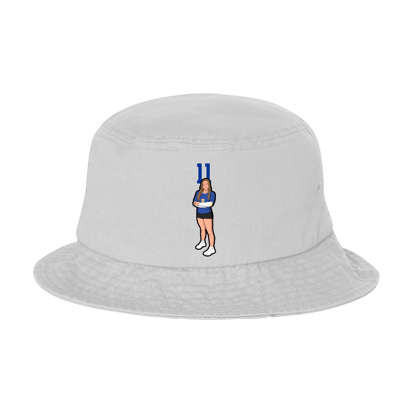 Bucket Cap — Number Top in White