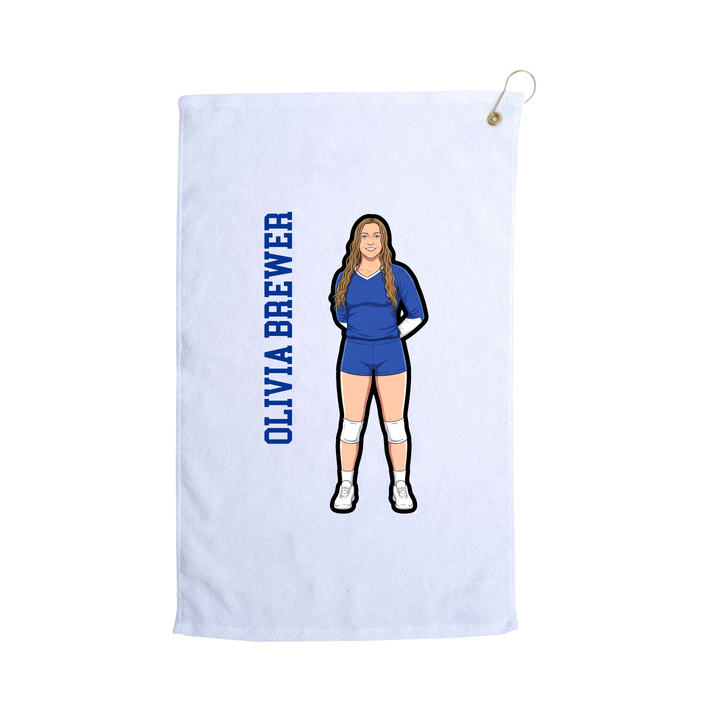 Golf Towel — Name Vertical in White
