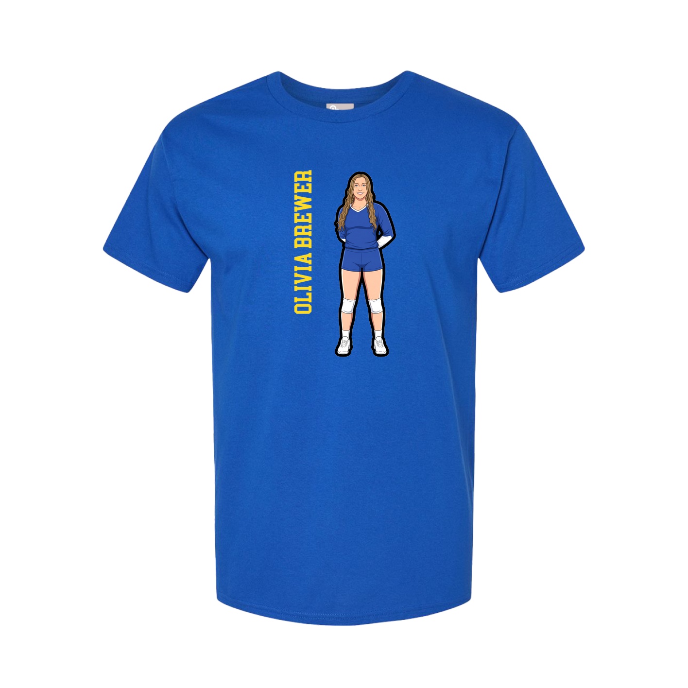 Youth Tee — Name Vertical in Royal