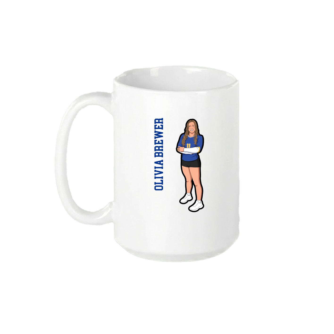 15oz Coffee Mug — Name Vertical in White