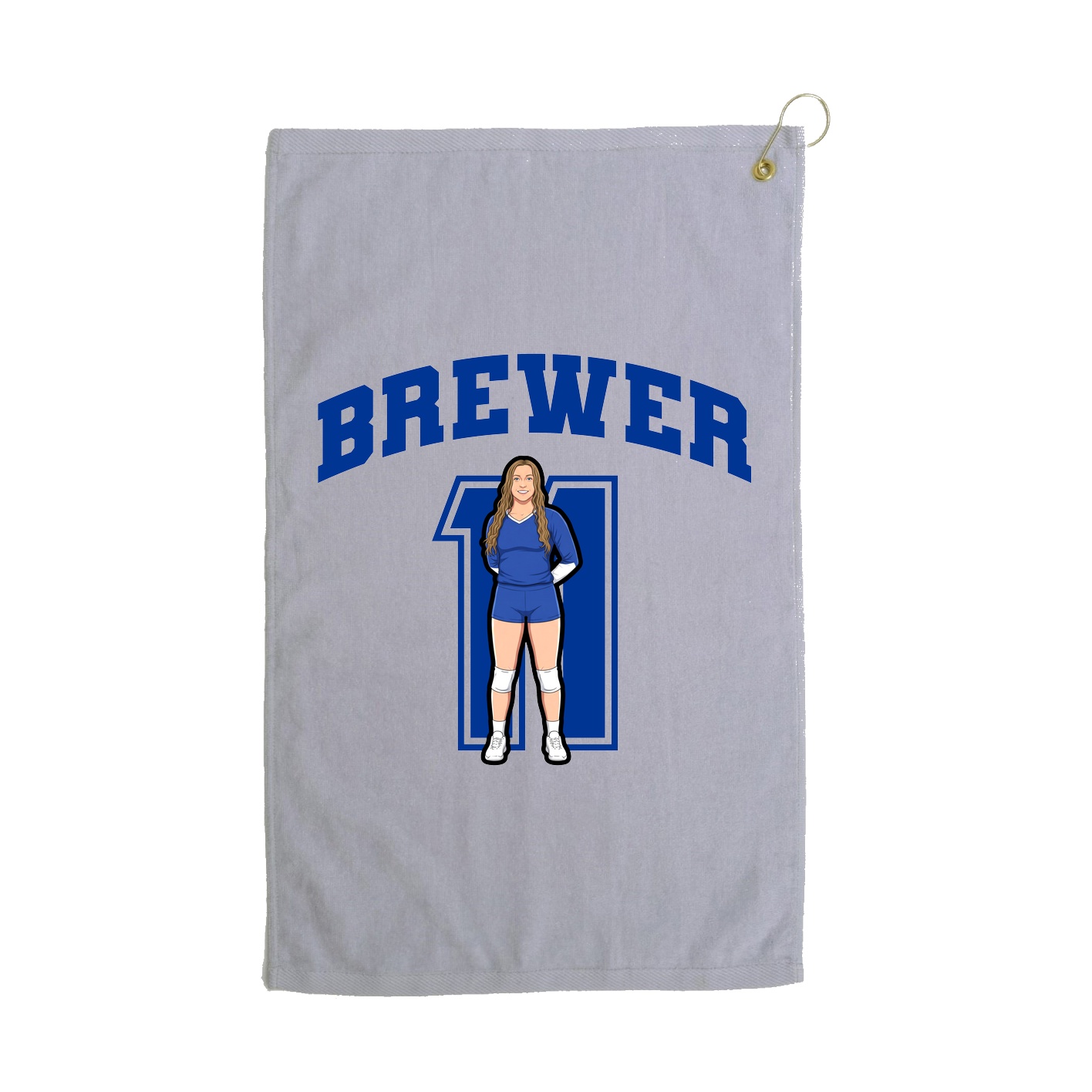 Golf Towel — Number in Grey