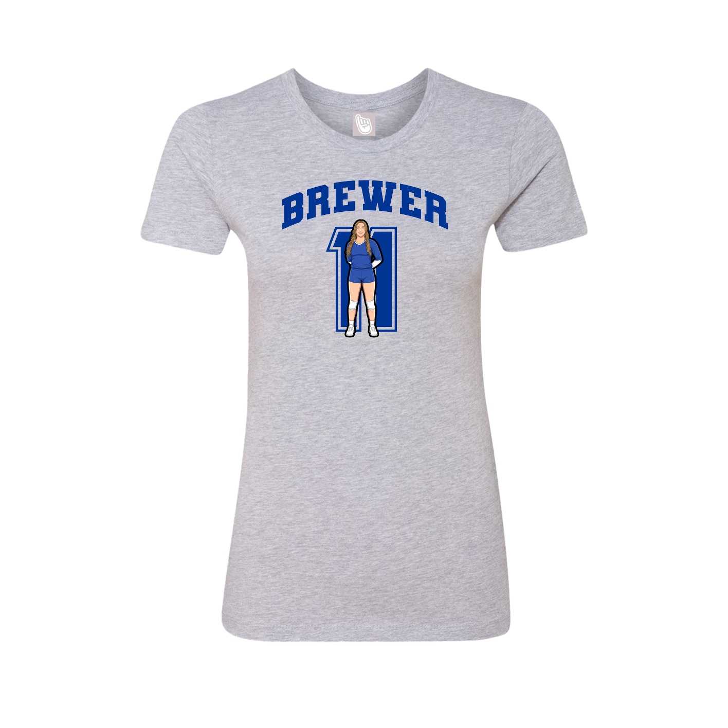Fitted Women's Tee — Number in Grey