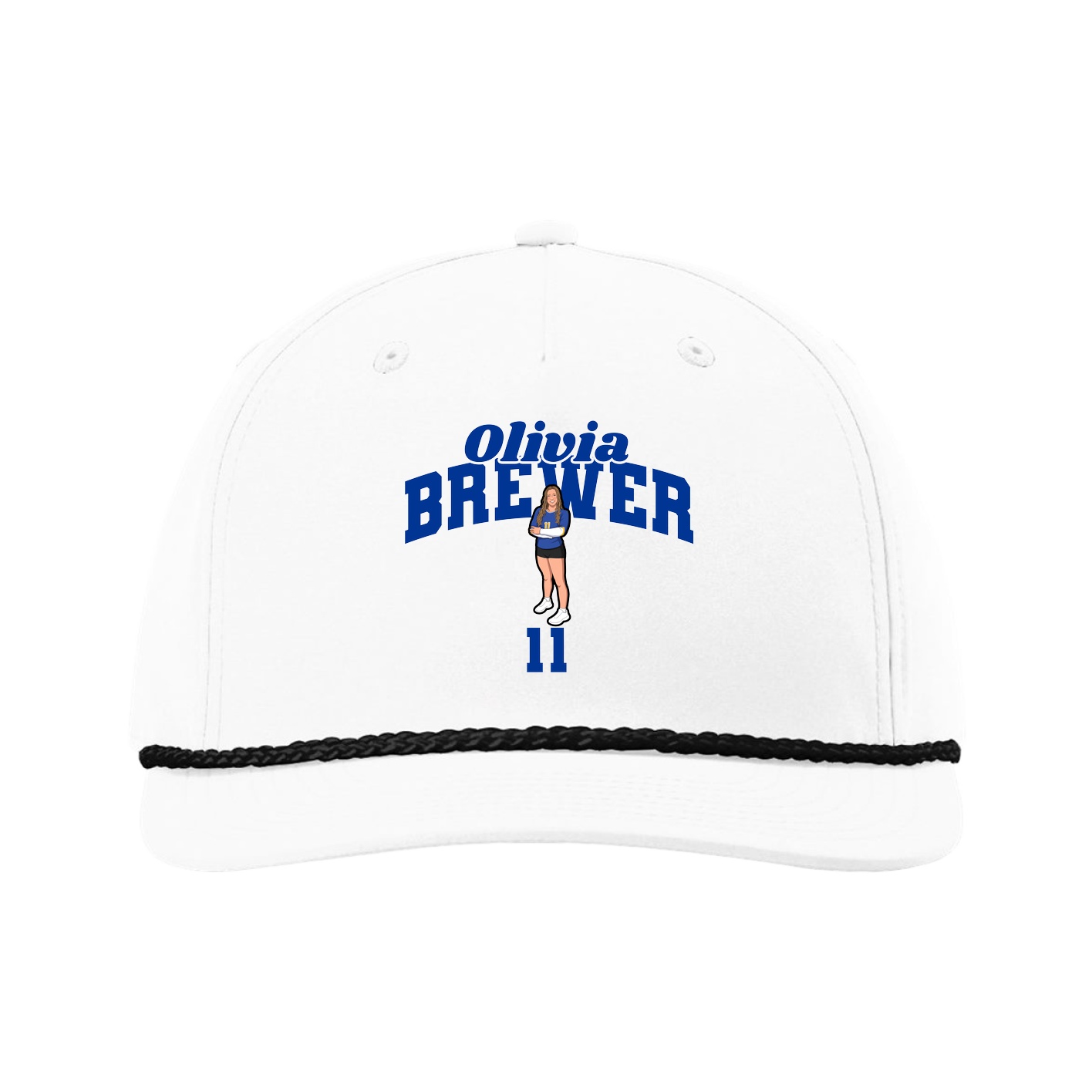 Five-Panel Classic Rope Cap — Signature Arch in White