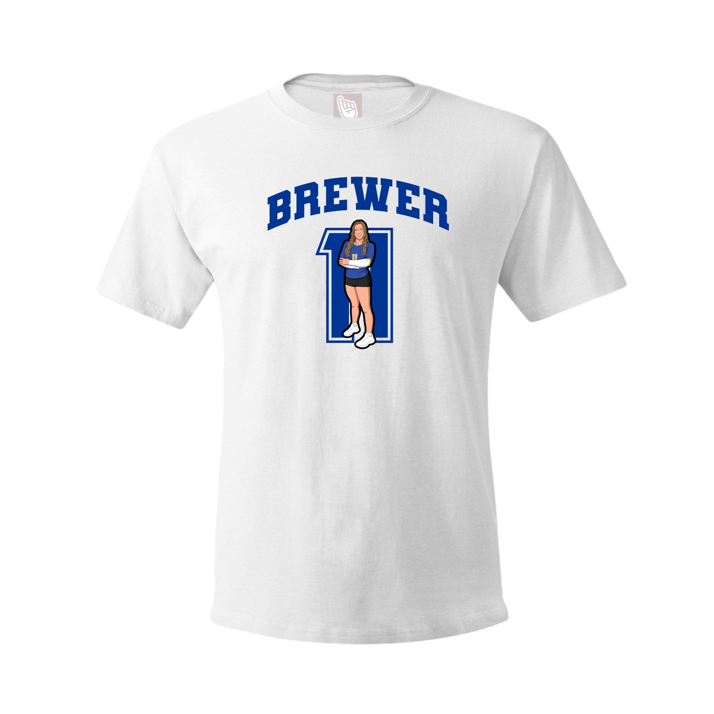 Youth Tee — Number in White