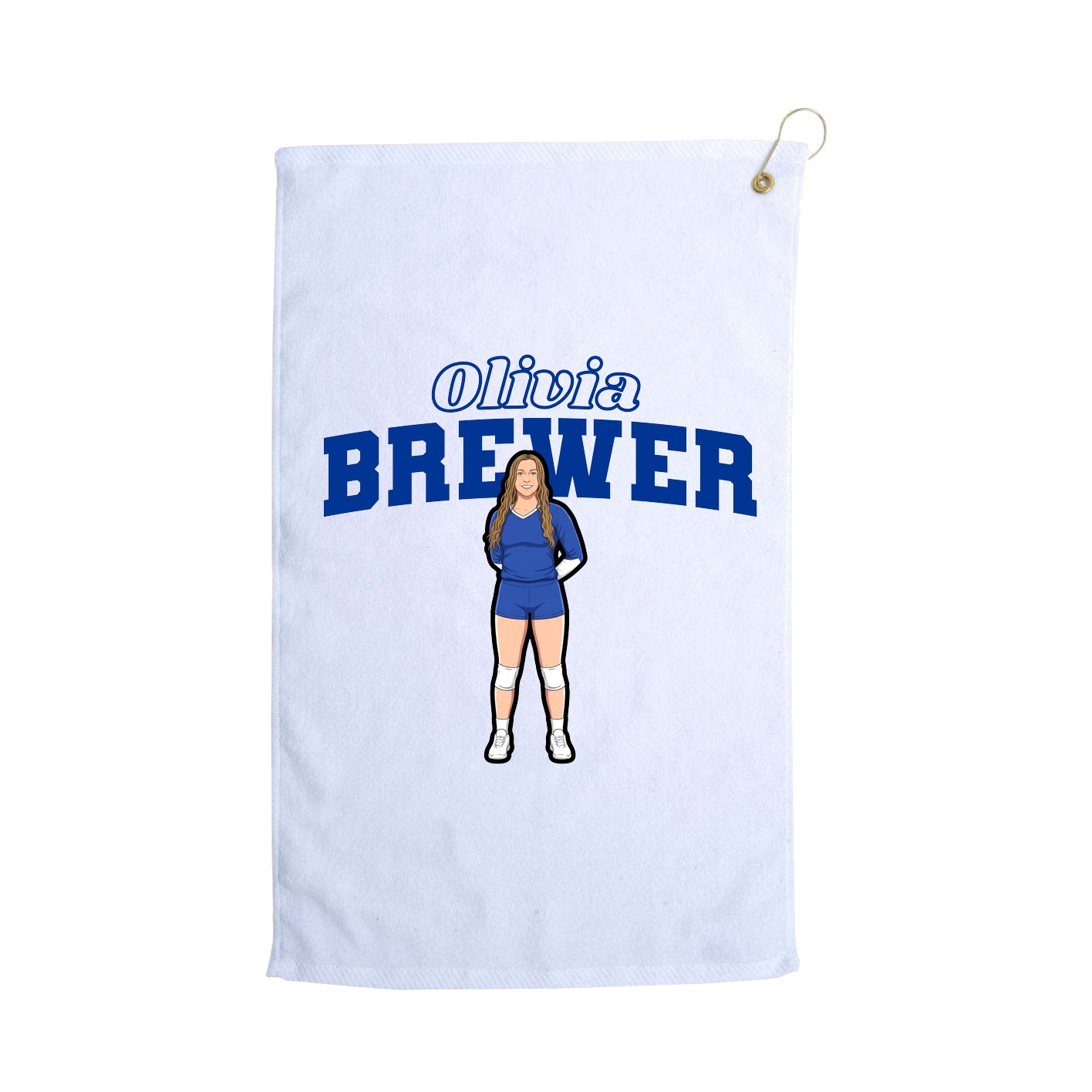 Golf Towel — Name Arch in White