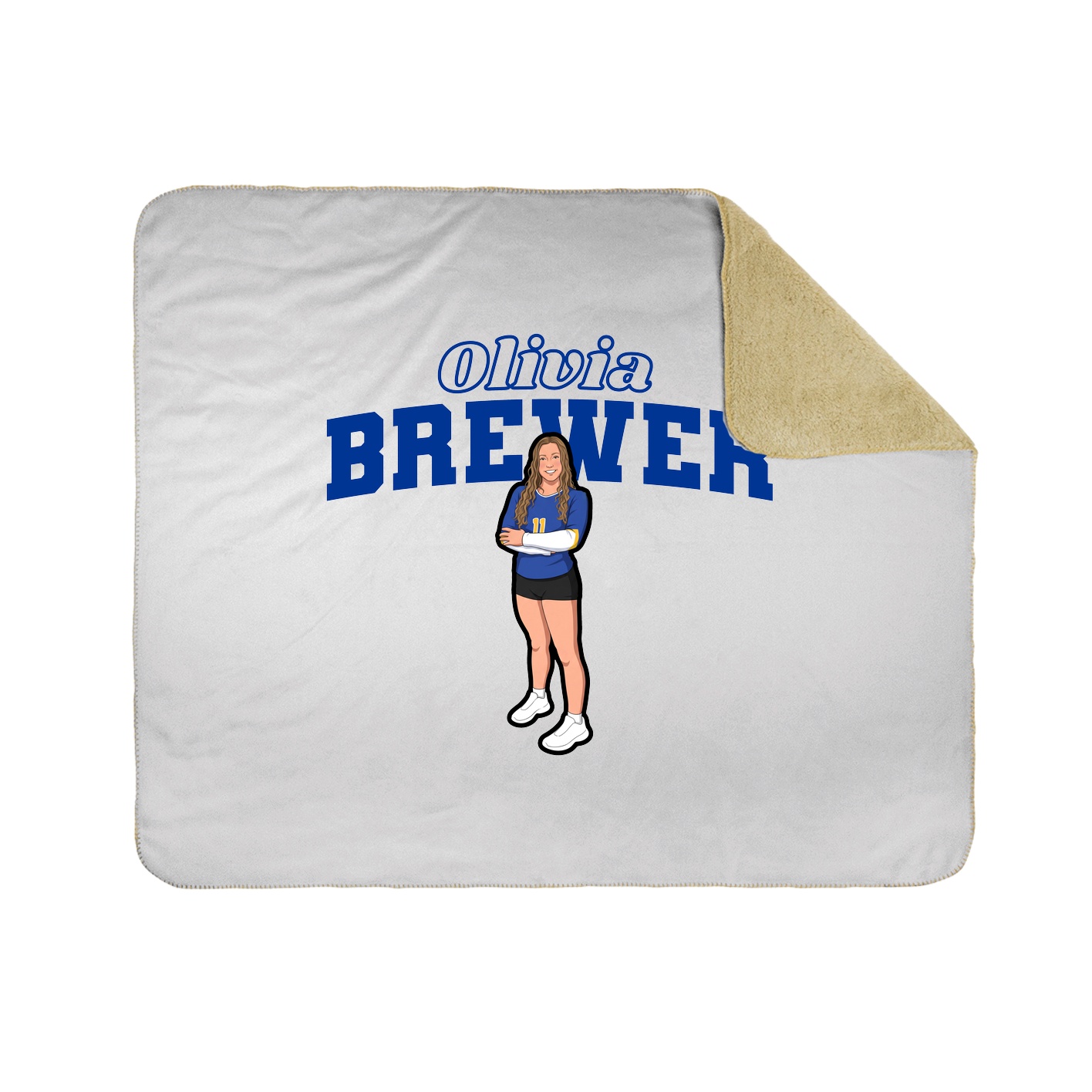 Throw Blanket — Name Arch in White