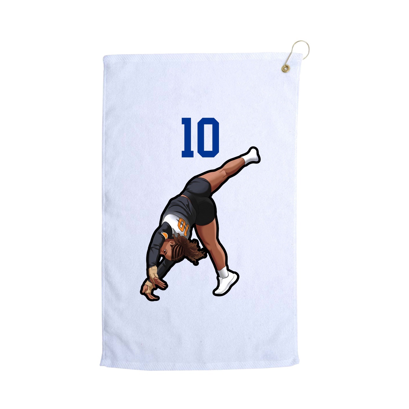Golf Towel — Number Top in White