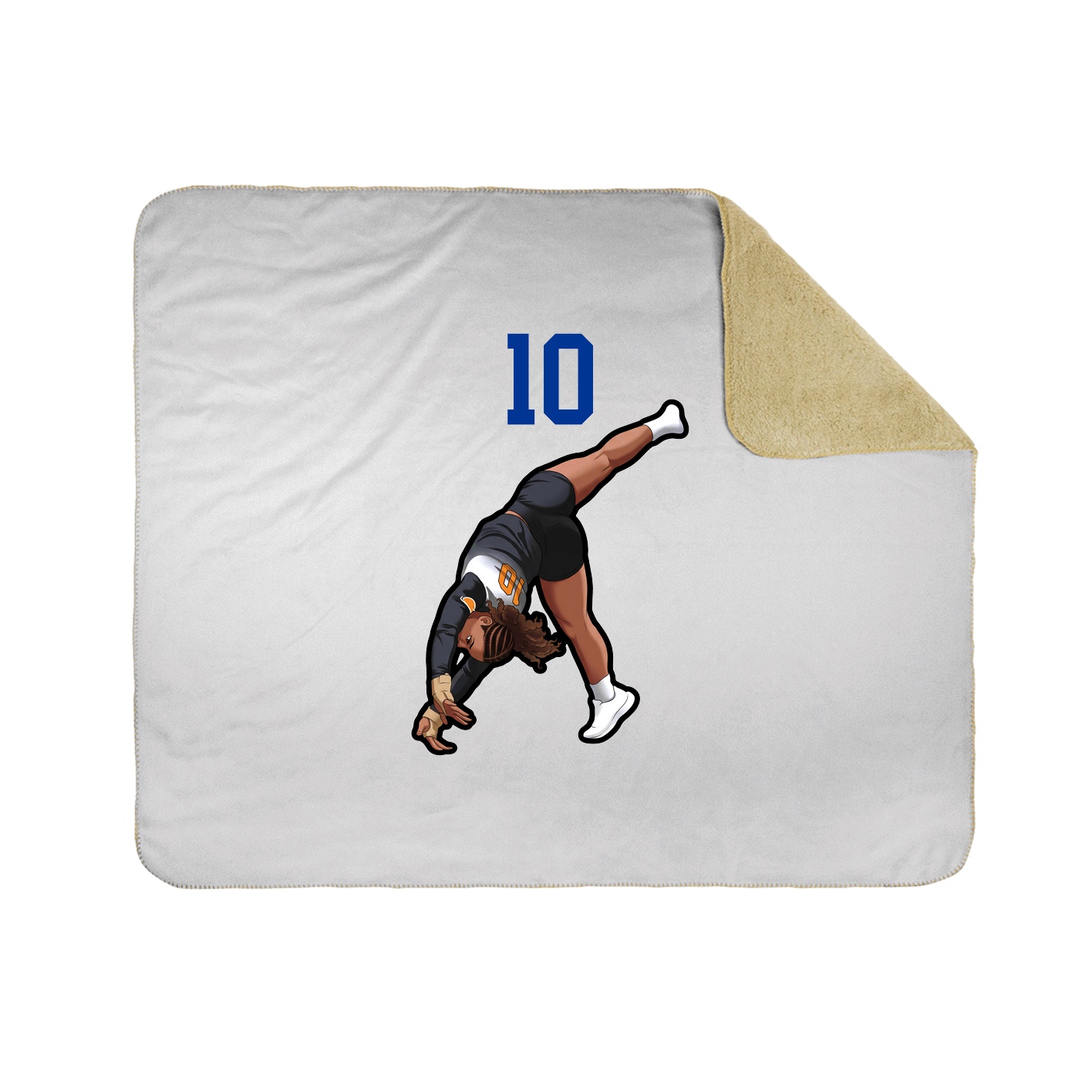 Throw Blanket — Number Top in White