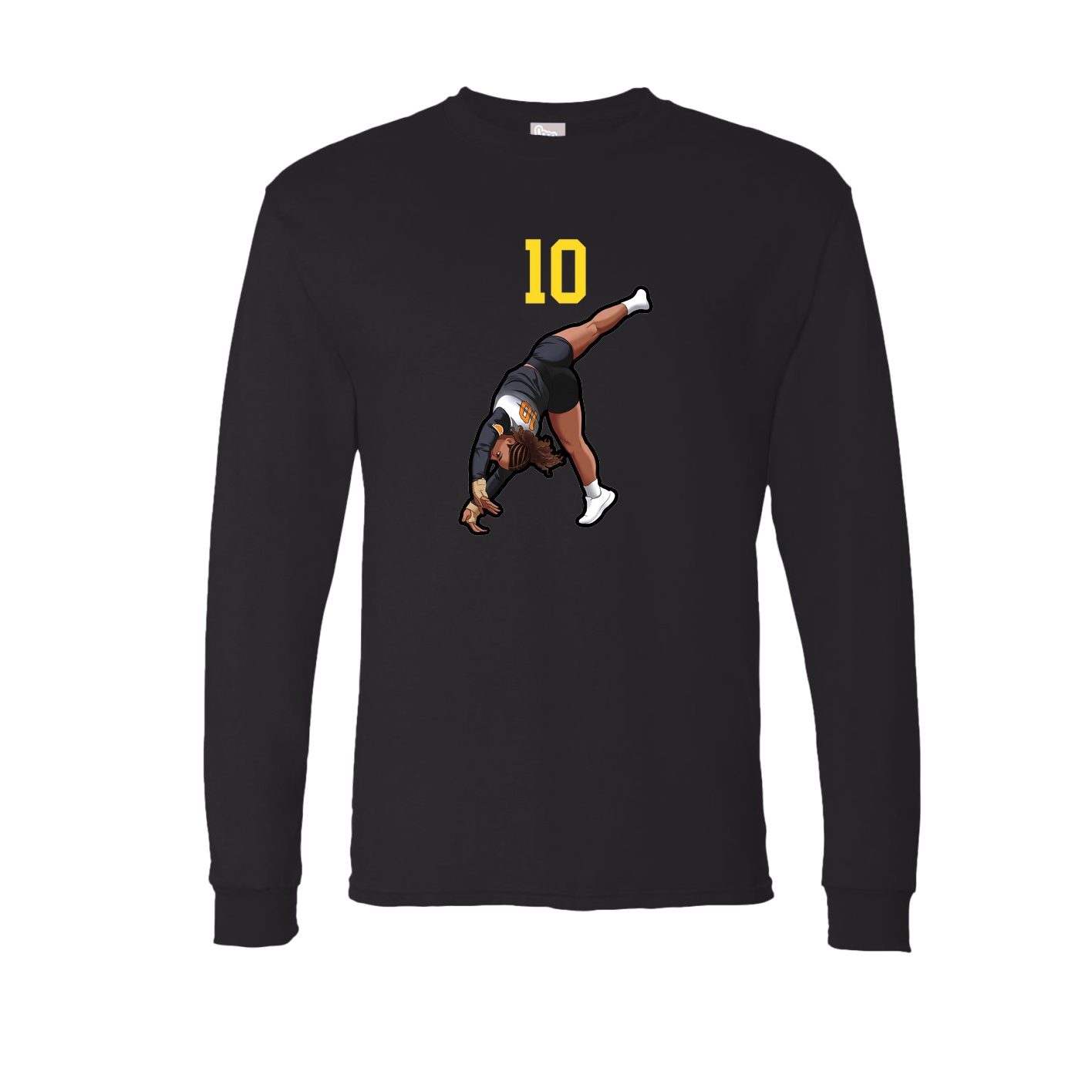 Long Sleeve Tee — Number Top in Black