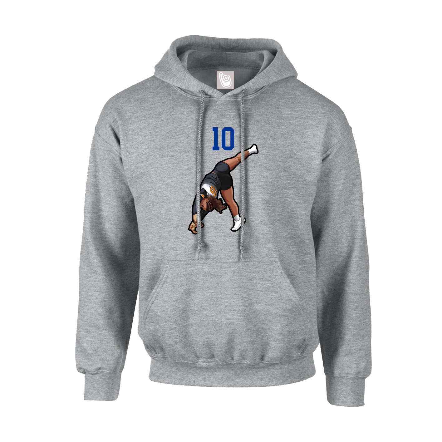 Hoodie — Number Top in Grey