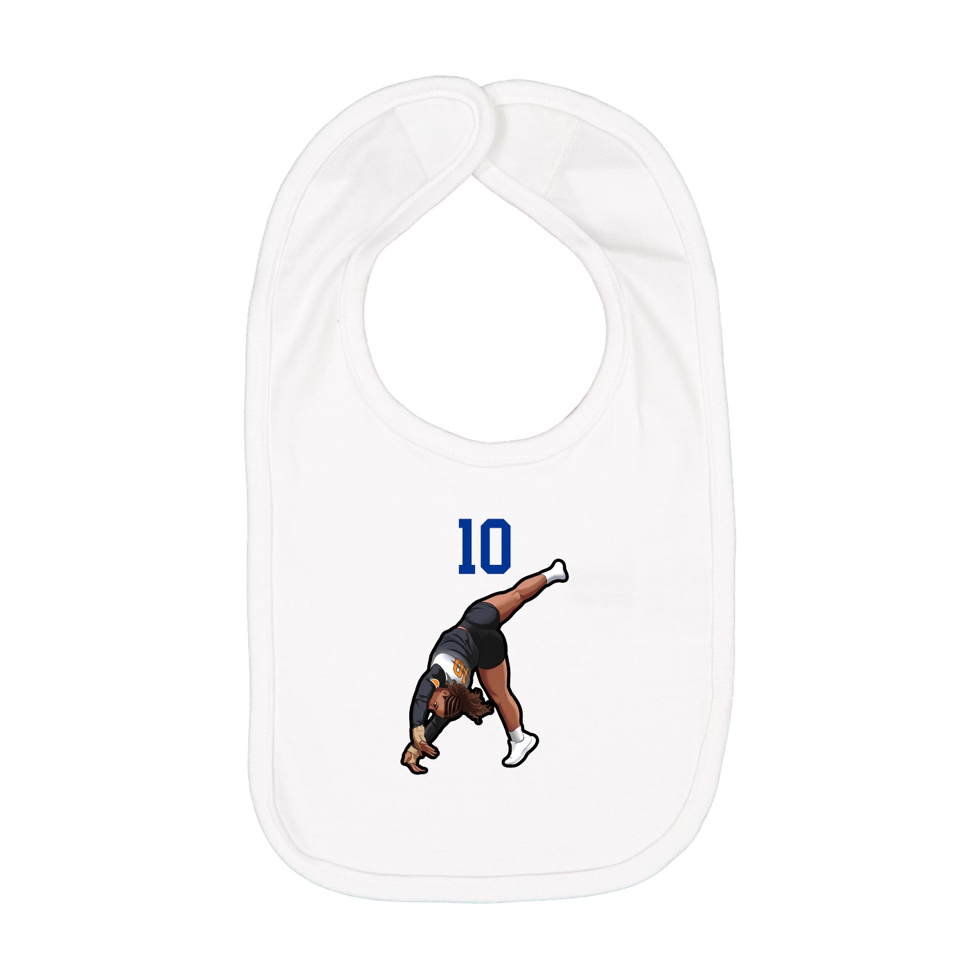 Infant Bib — Number Top in White