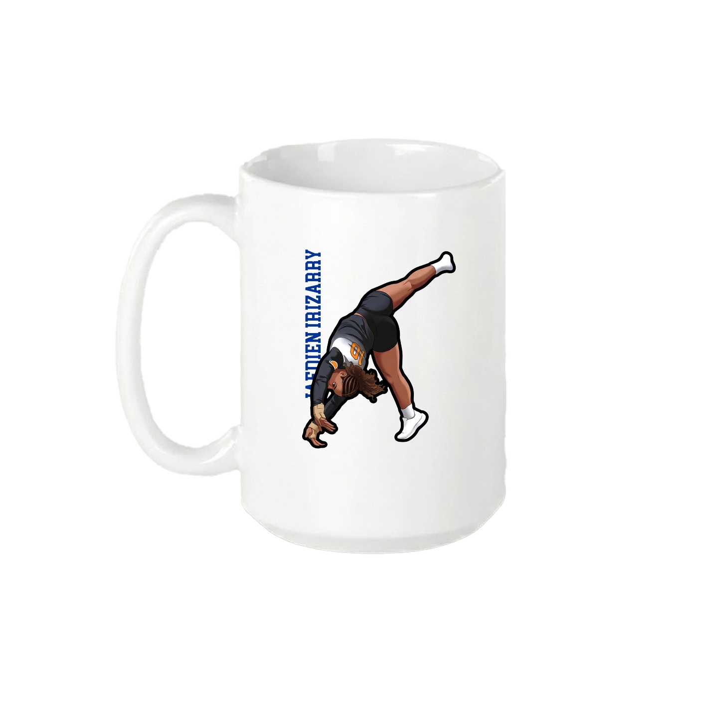 15oz Coffee Mug — Name Vertical in White