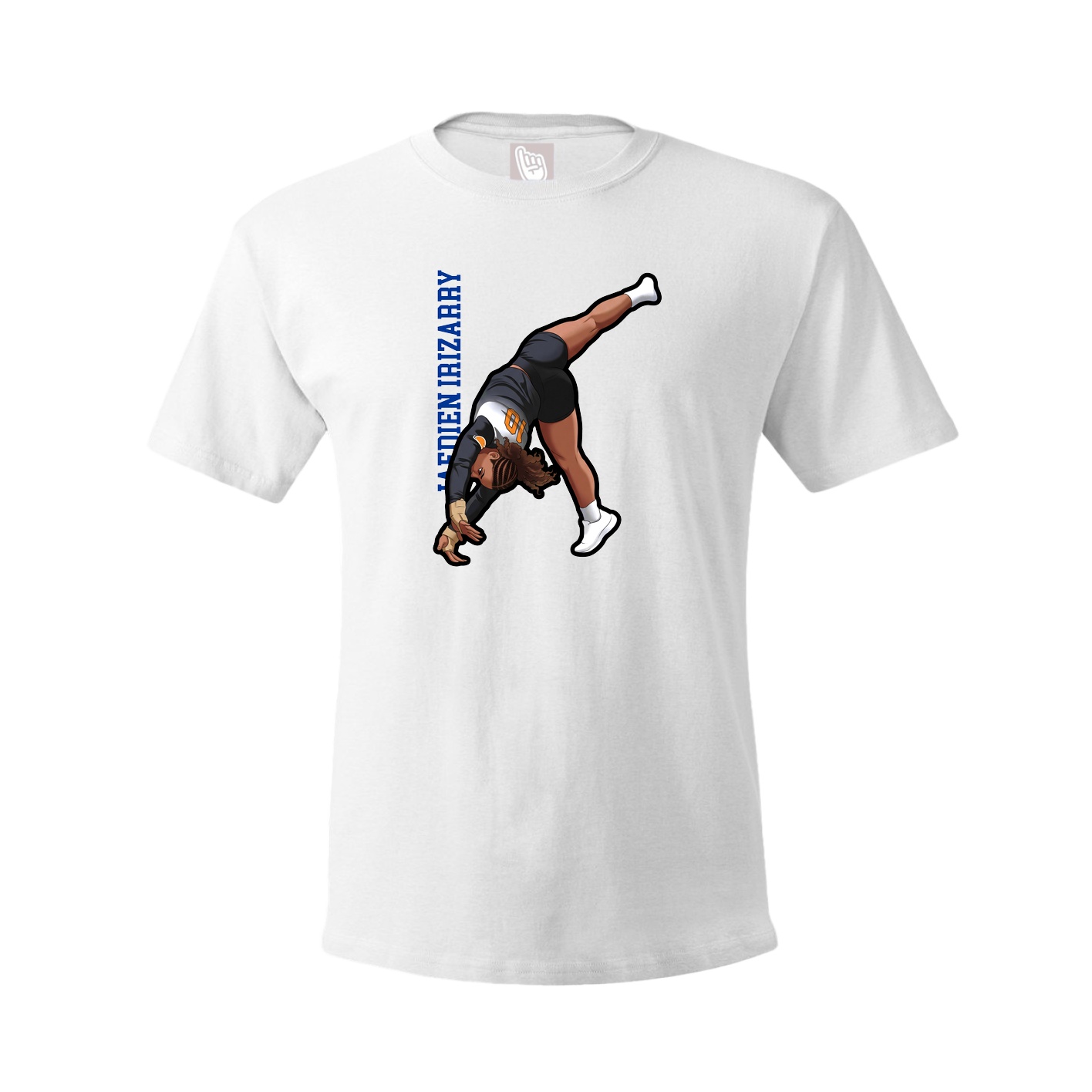 Tee — Name Vertical in White