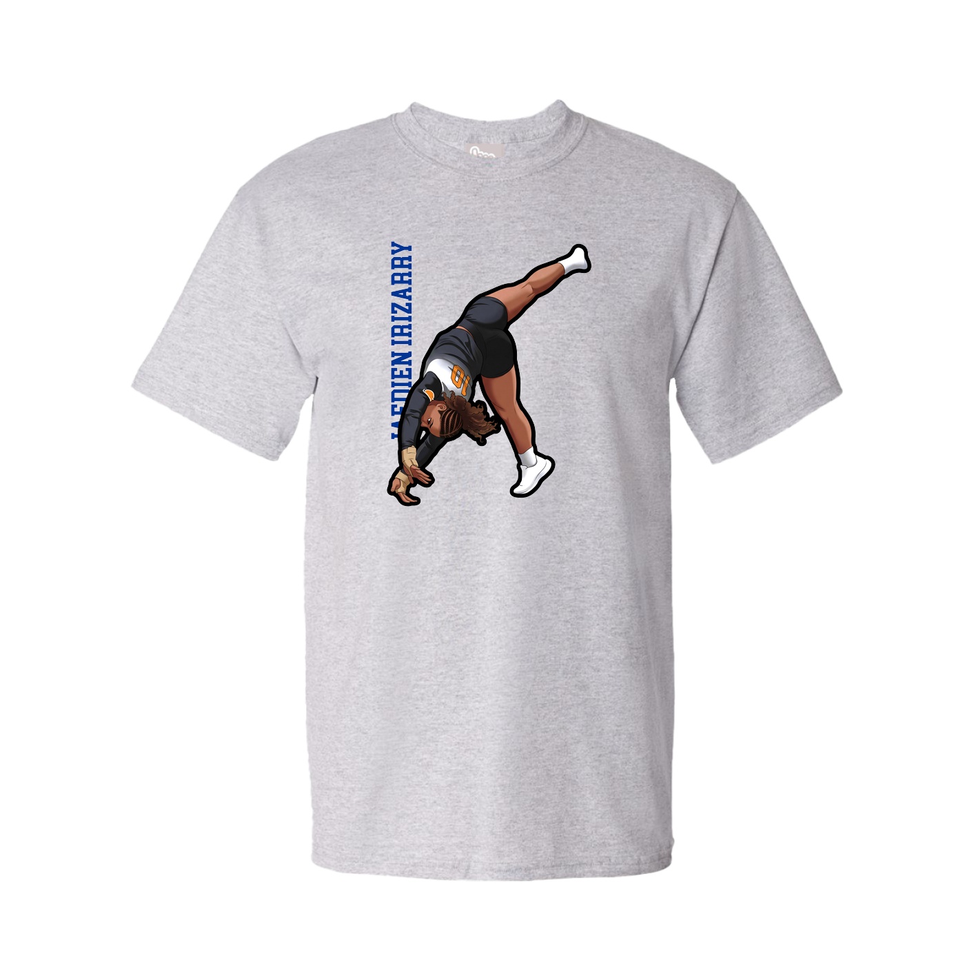 Youth Tee — Name Vertical in Grey