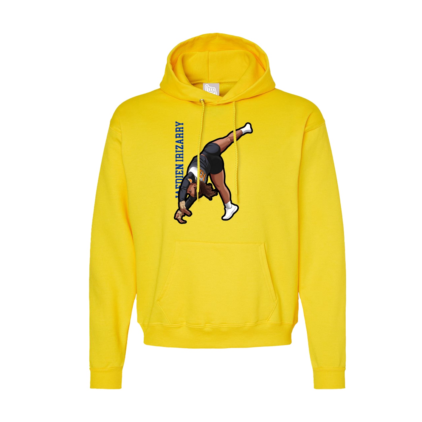 Hoodie — Name Vertical in Yellow