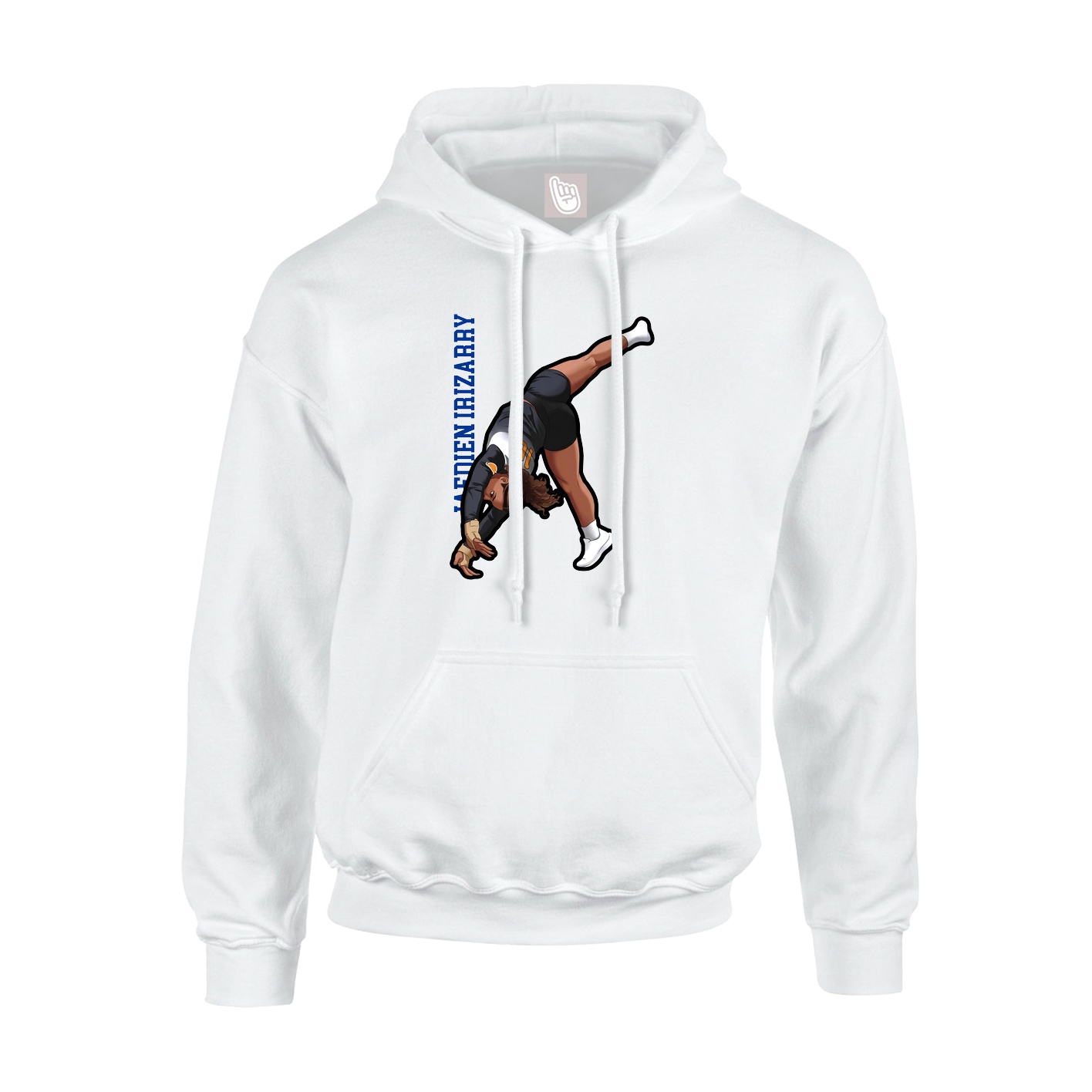 Youth Hoodie — Name Vertical in White