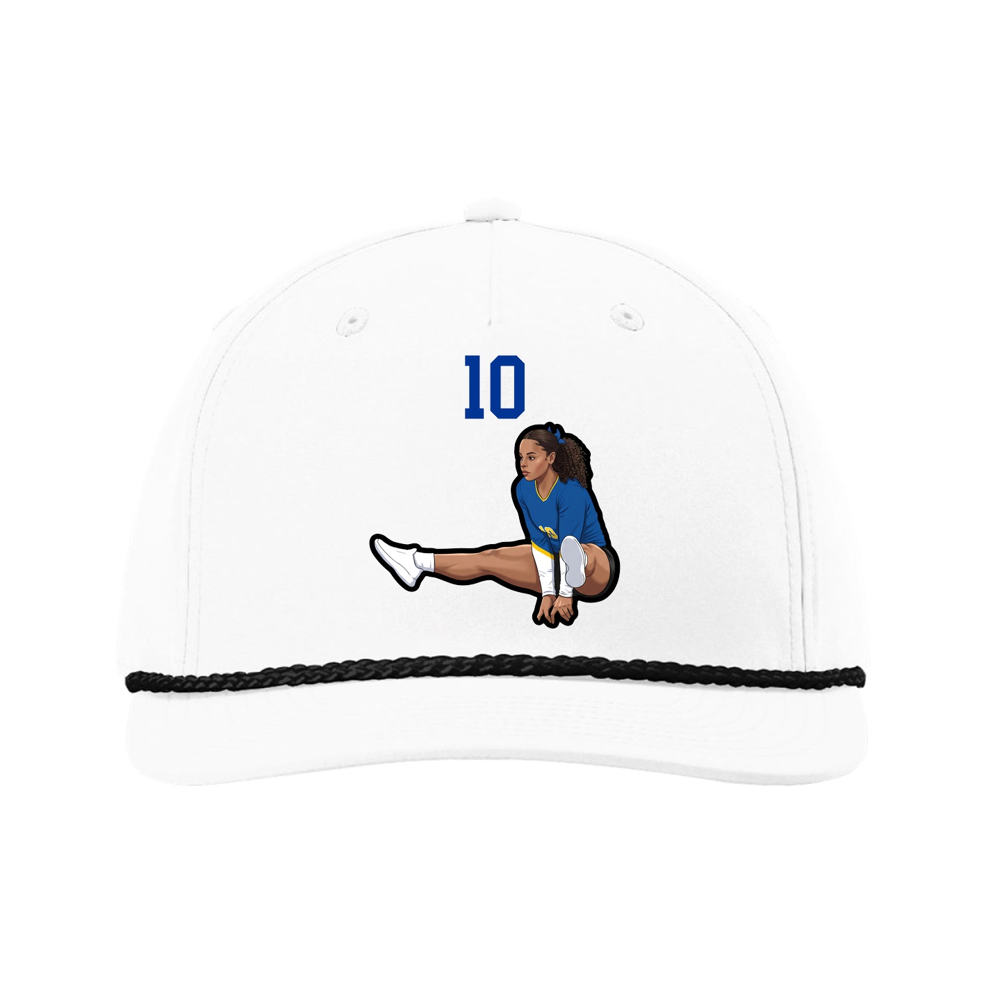 Five-Panel Classic Rope Cap — Number Top in White