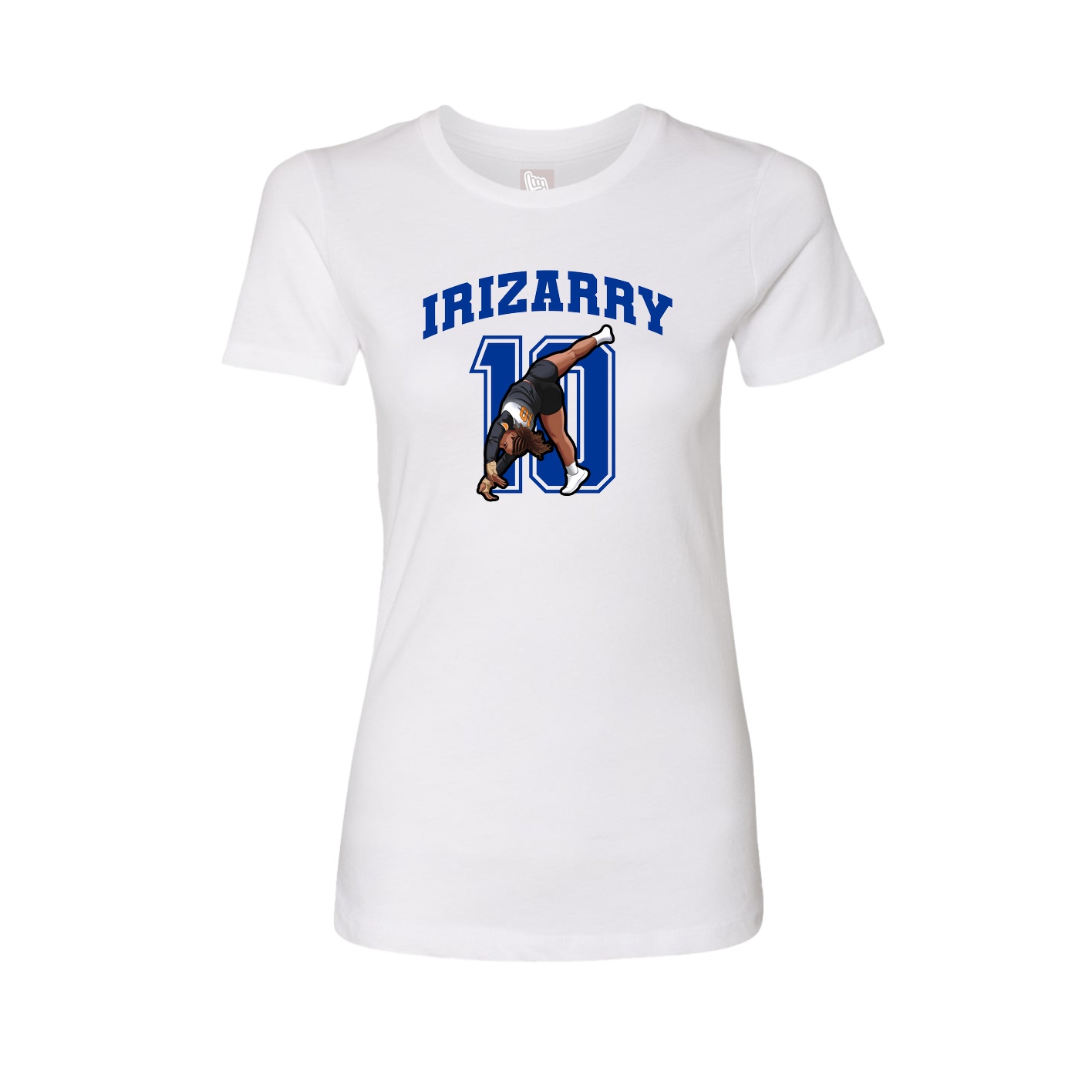 Fitted Women's Tee — Number in White