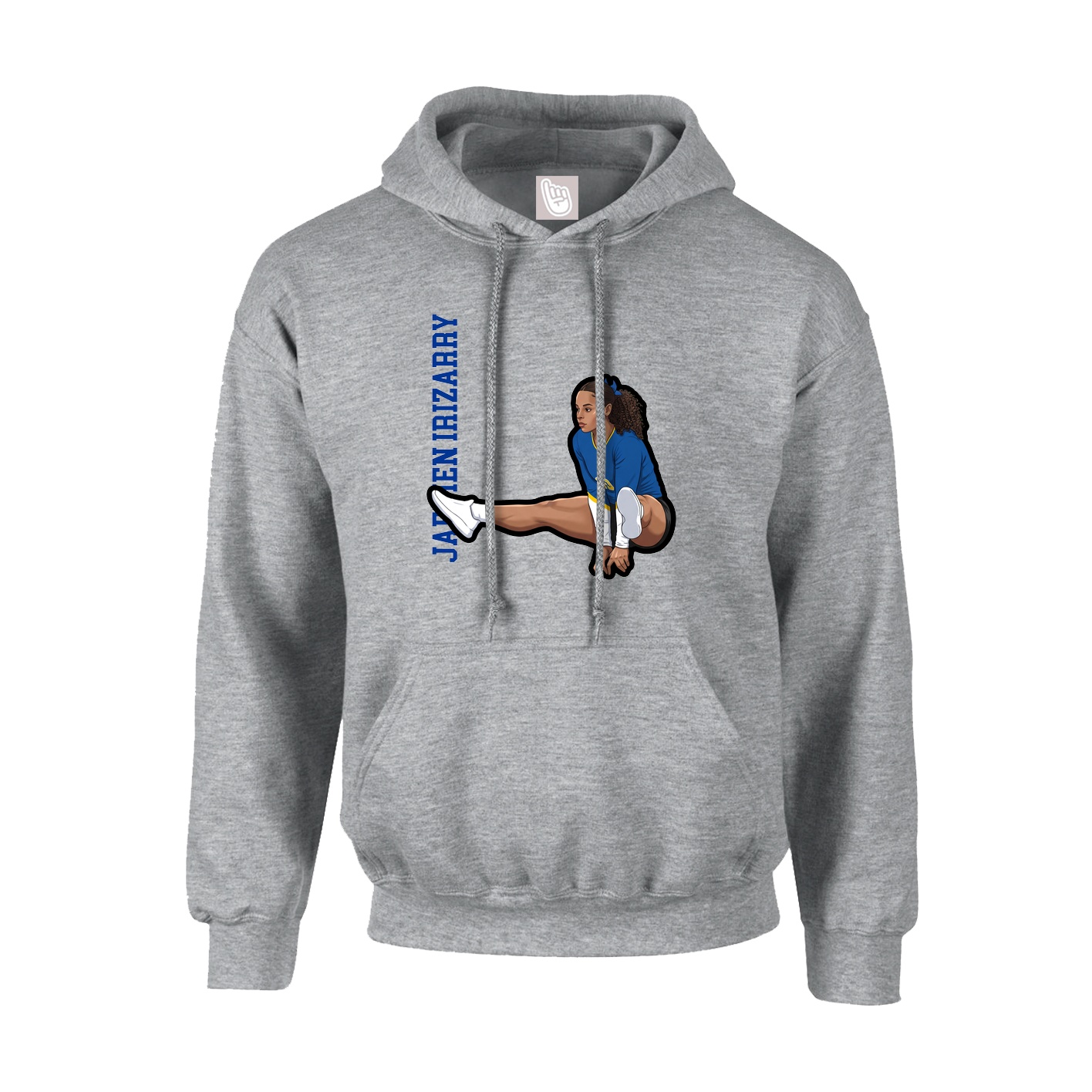 Youth Hoodie — Name Vertical in Grey