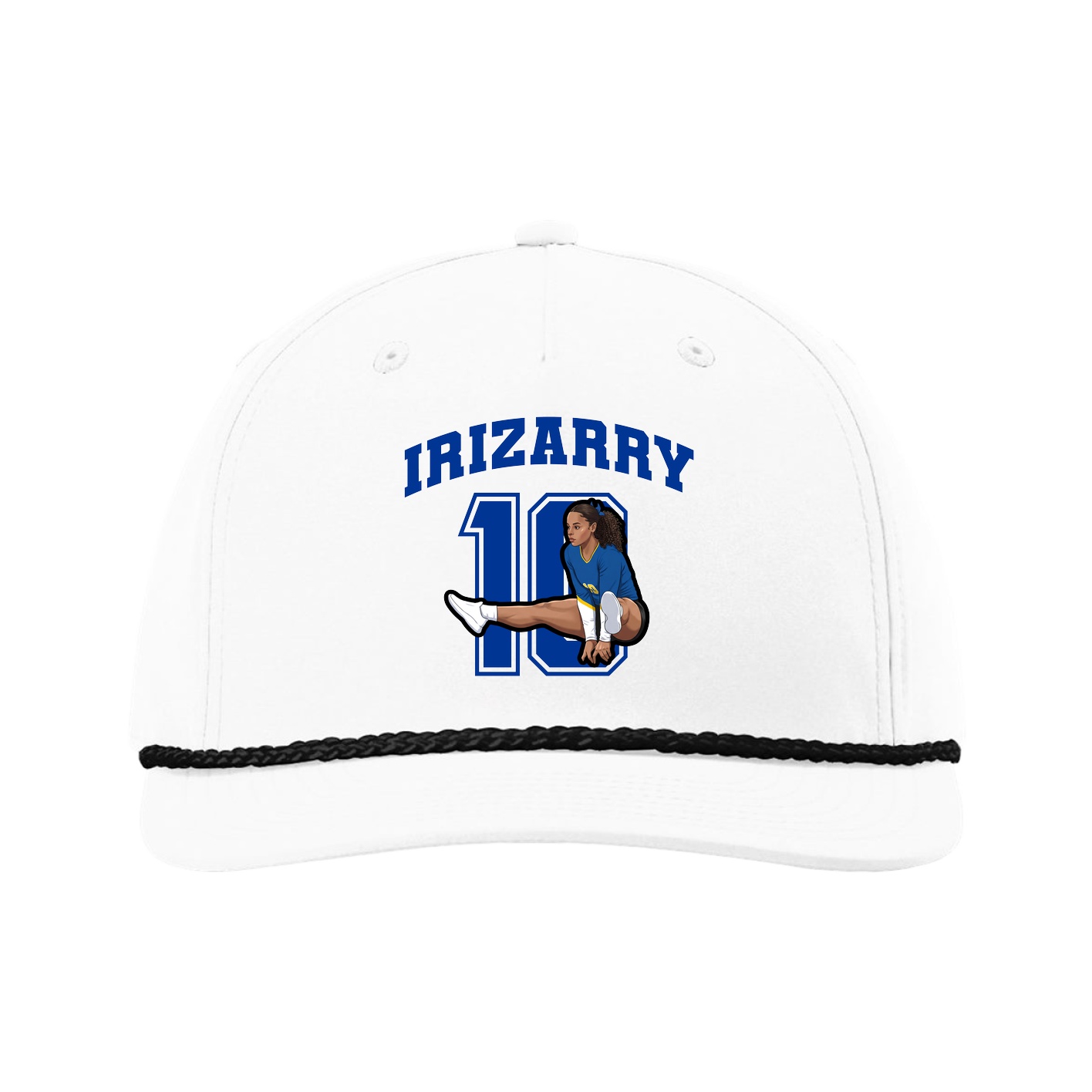 Five-Panel Classic Rope Cap — Number in White