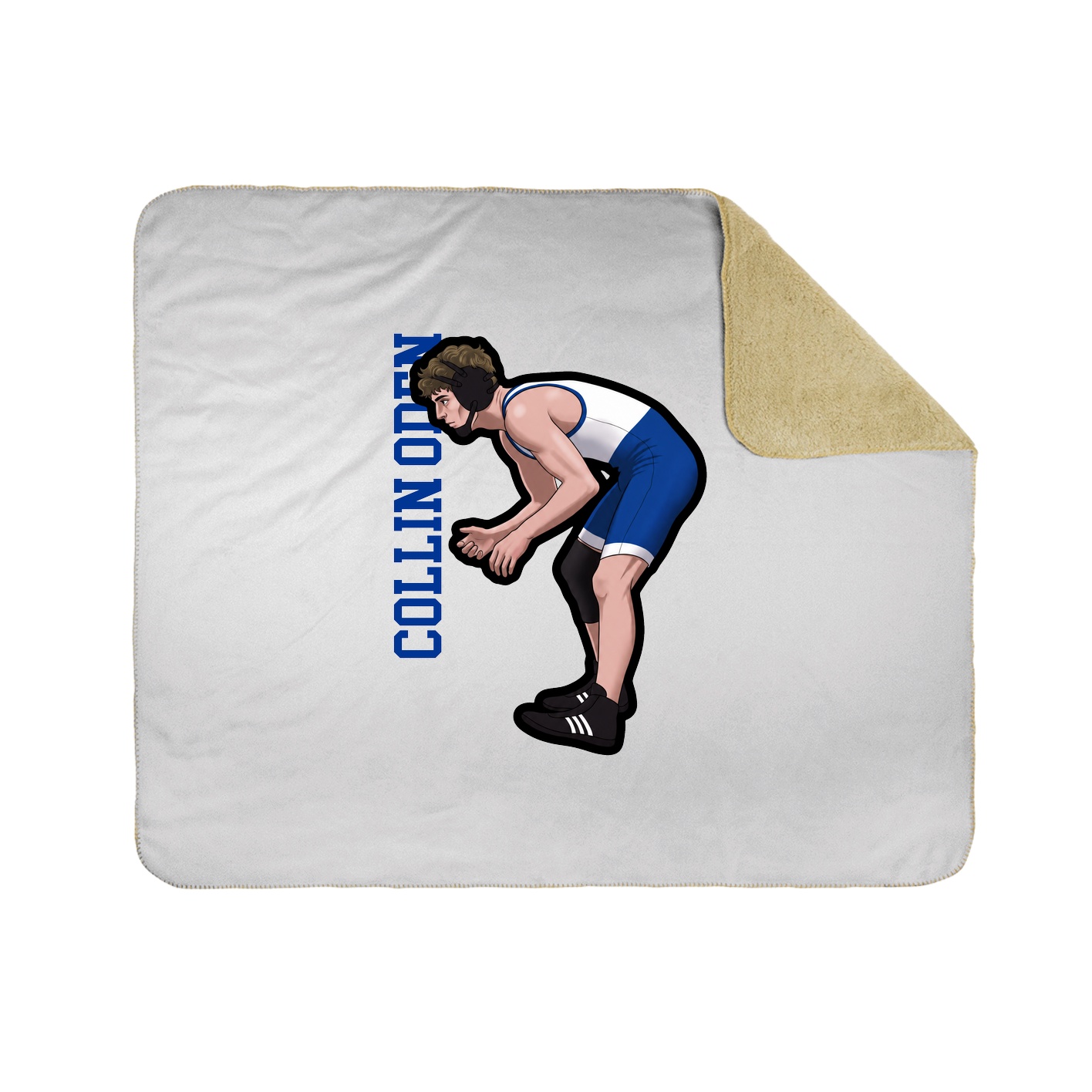 Throw Blanket — Name Vertical in White