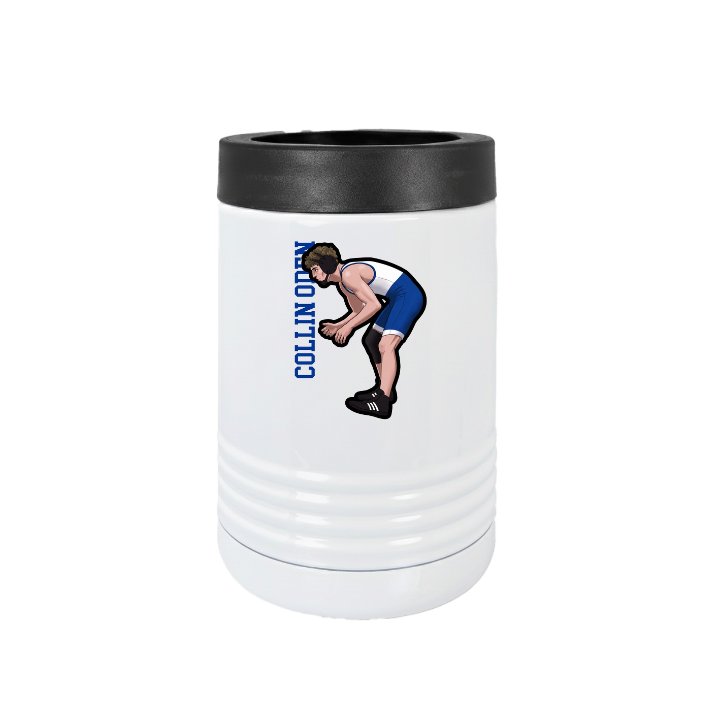 Beverage Holder — Name Vertical in White