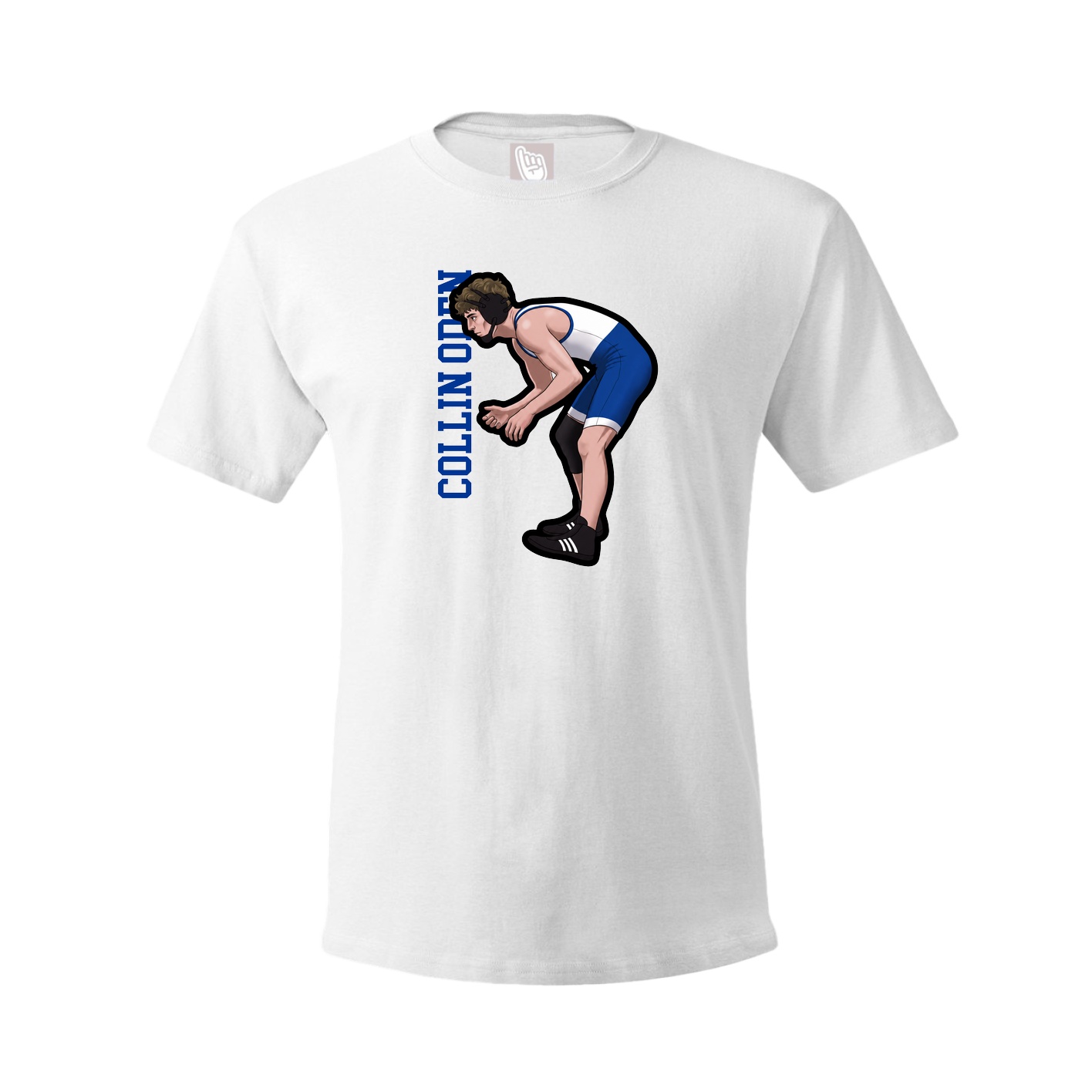 Youth Tee — Name Vertical in White