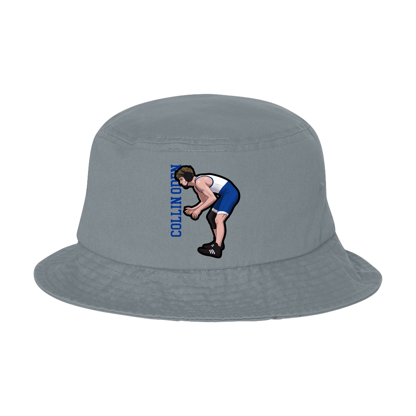 Bucket Cap — Name Vertical in Grey
