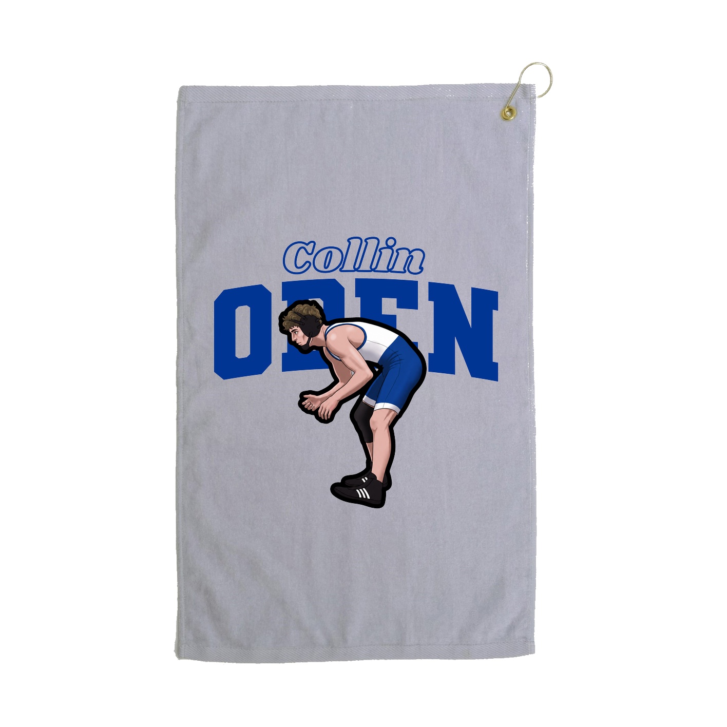 Golf Towel — Name Arch in Grey