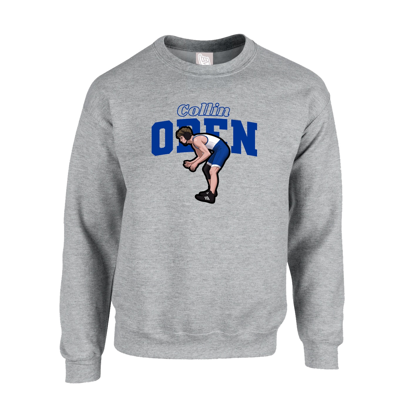 Fleece Crew — Name Arch in Grey