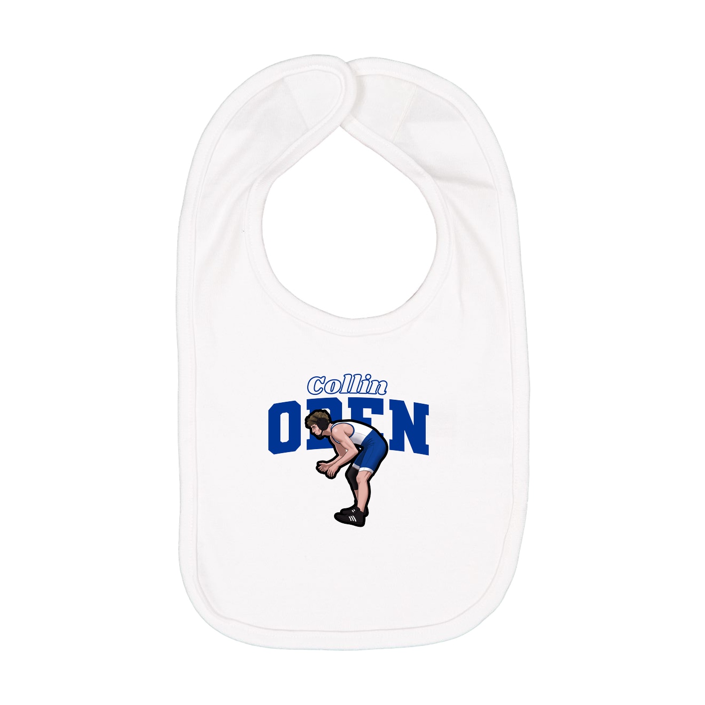 Infant Bib — Name Arch in White