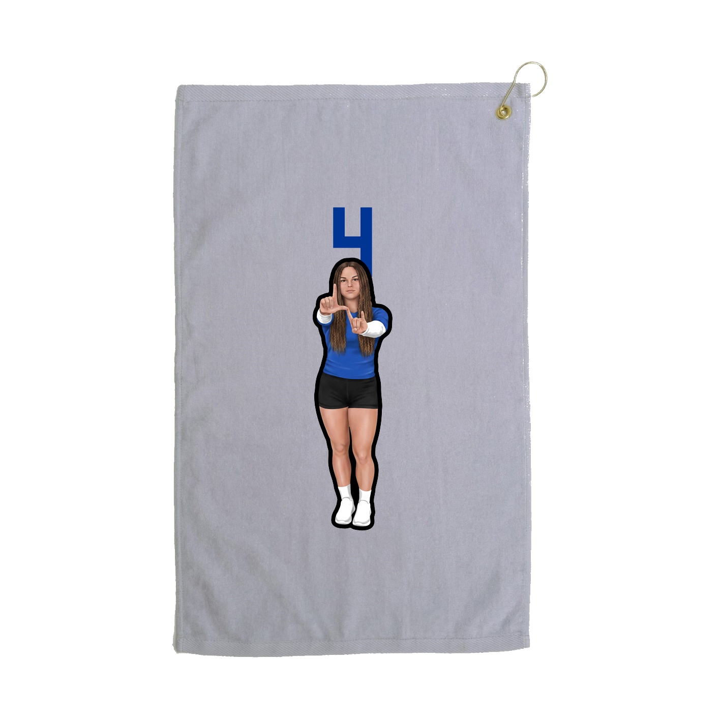 Golf Towel — Number Top in Grey
