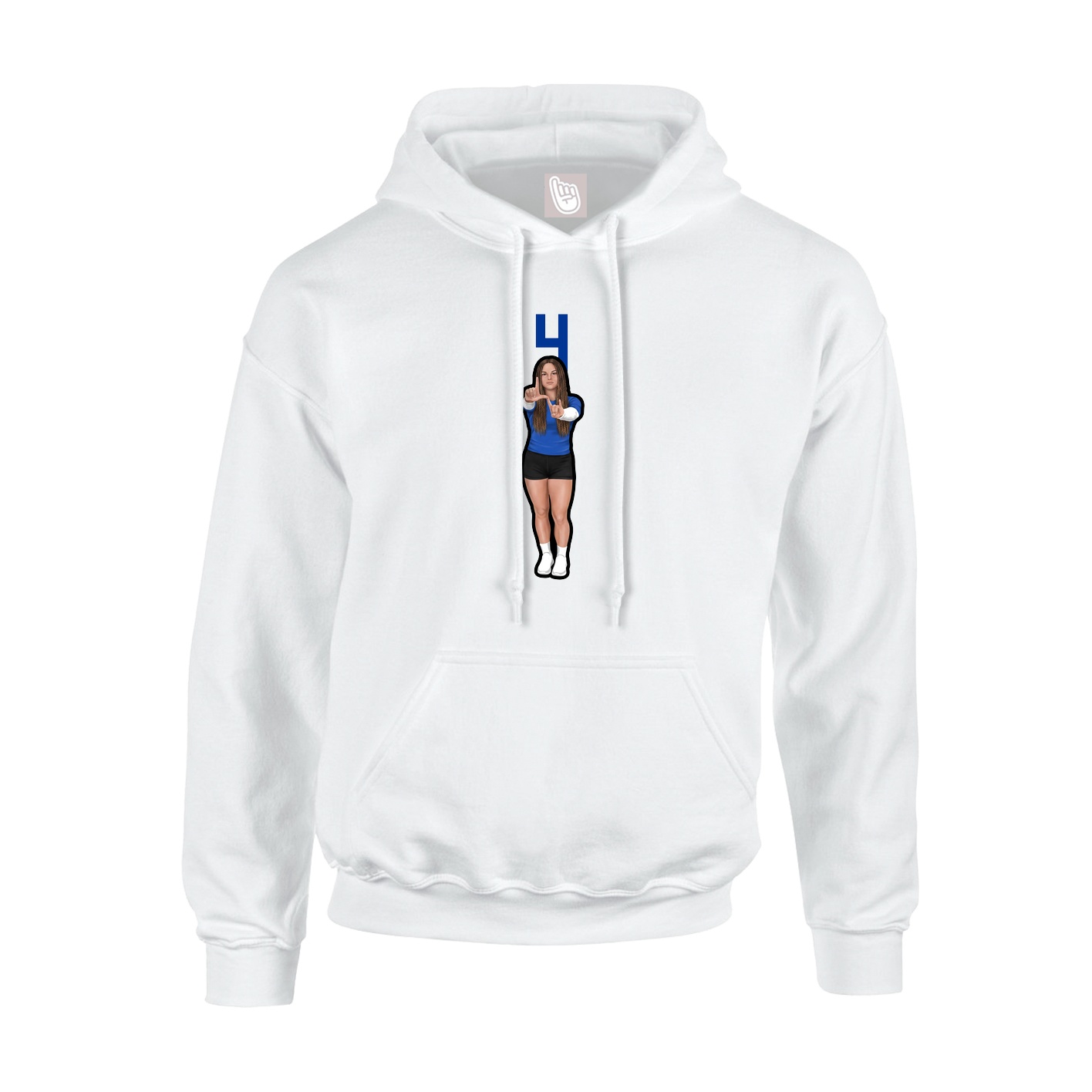 Hoodie — Number Top in White