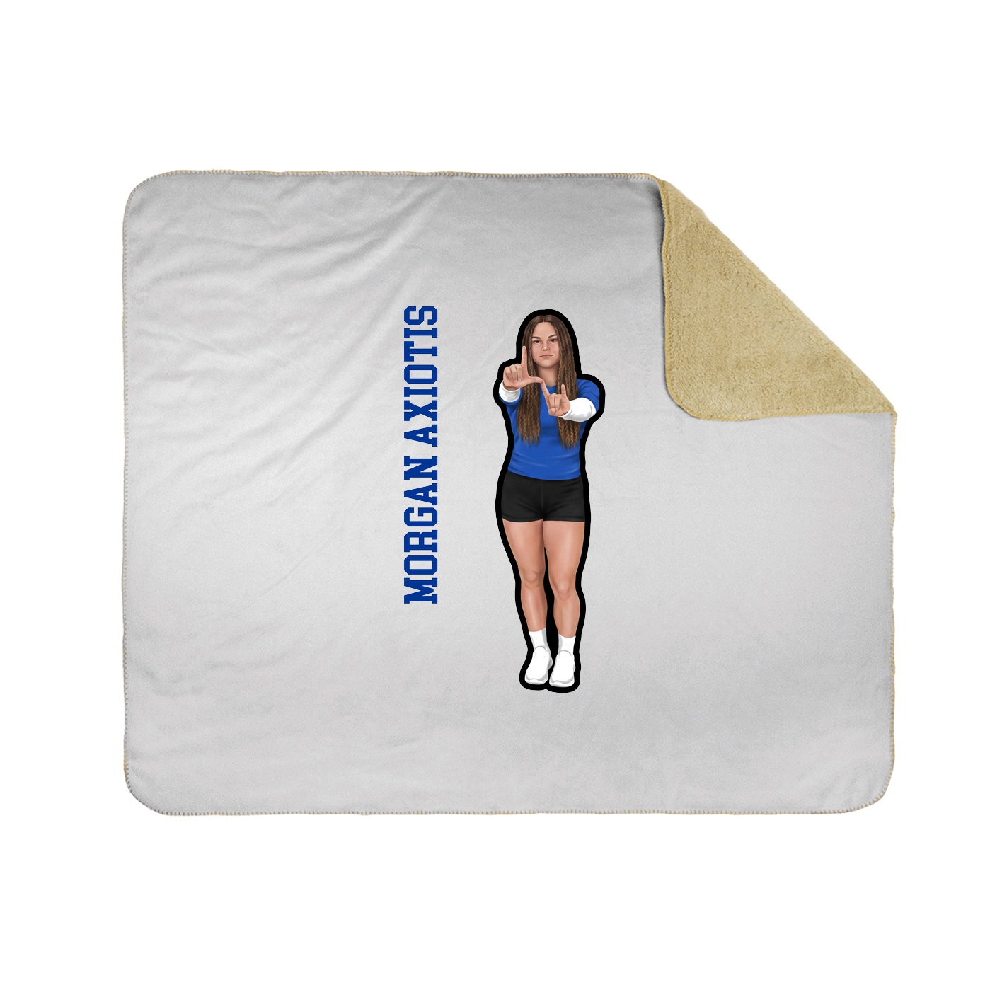 Throw Blanket — Name Vertical in White