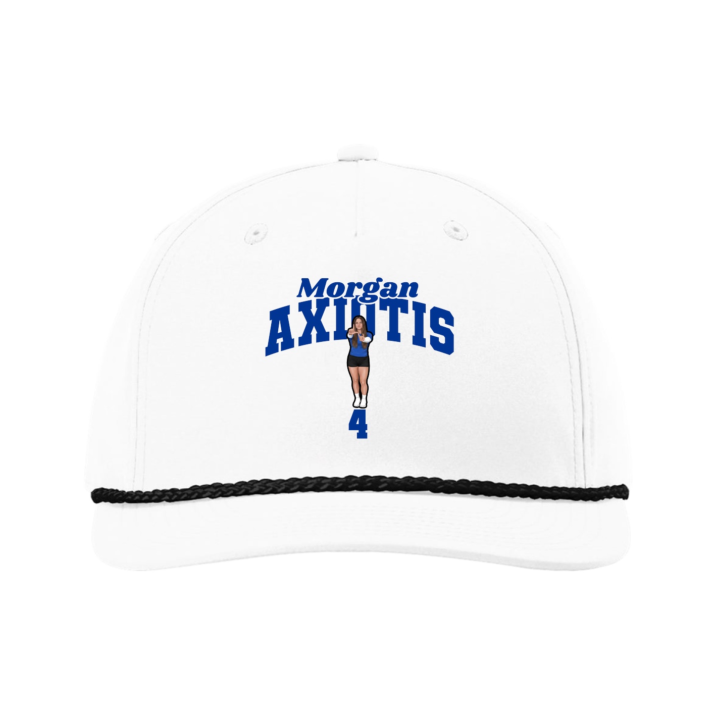 Five-Panel Classic Rope Cap — Signature Arch in White