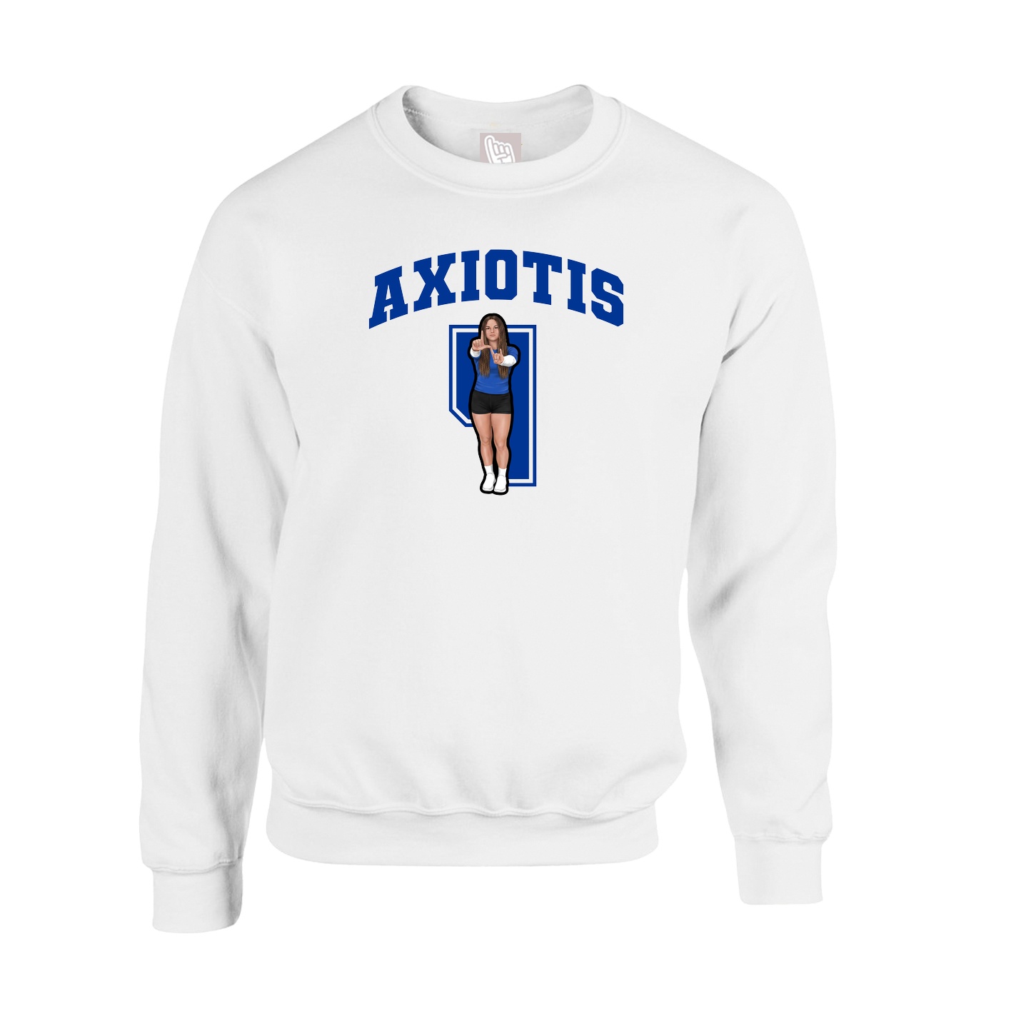 Fleece Crew — Number in White