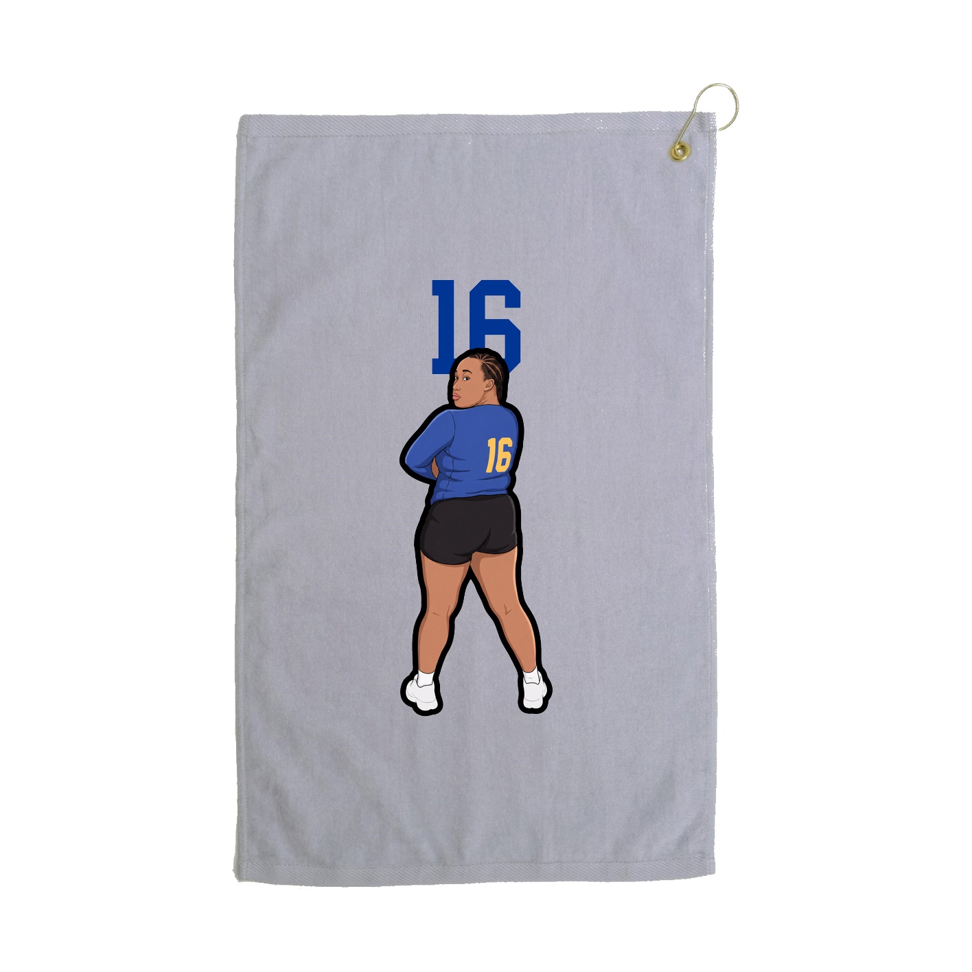 Golf Towel — Number Top in Grey