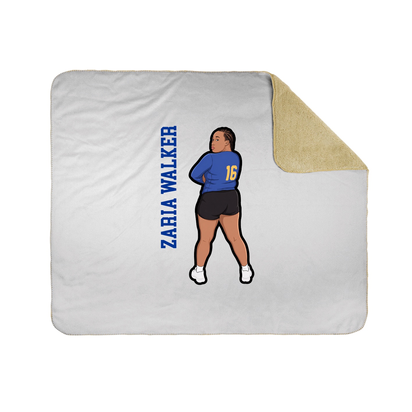 Throw Blanket — Name Vertical in White