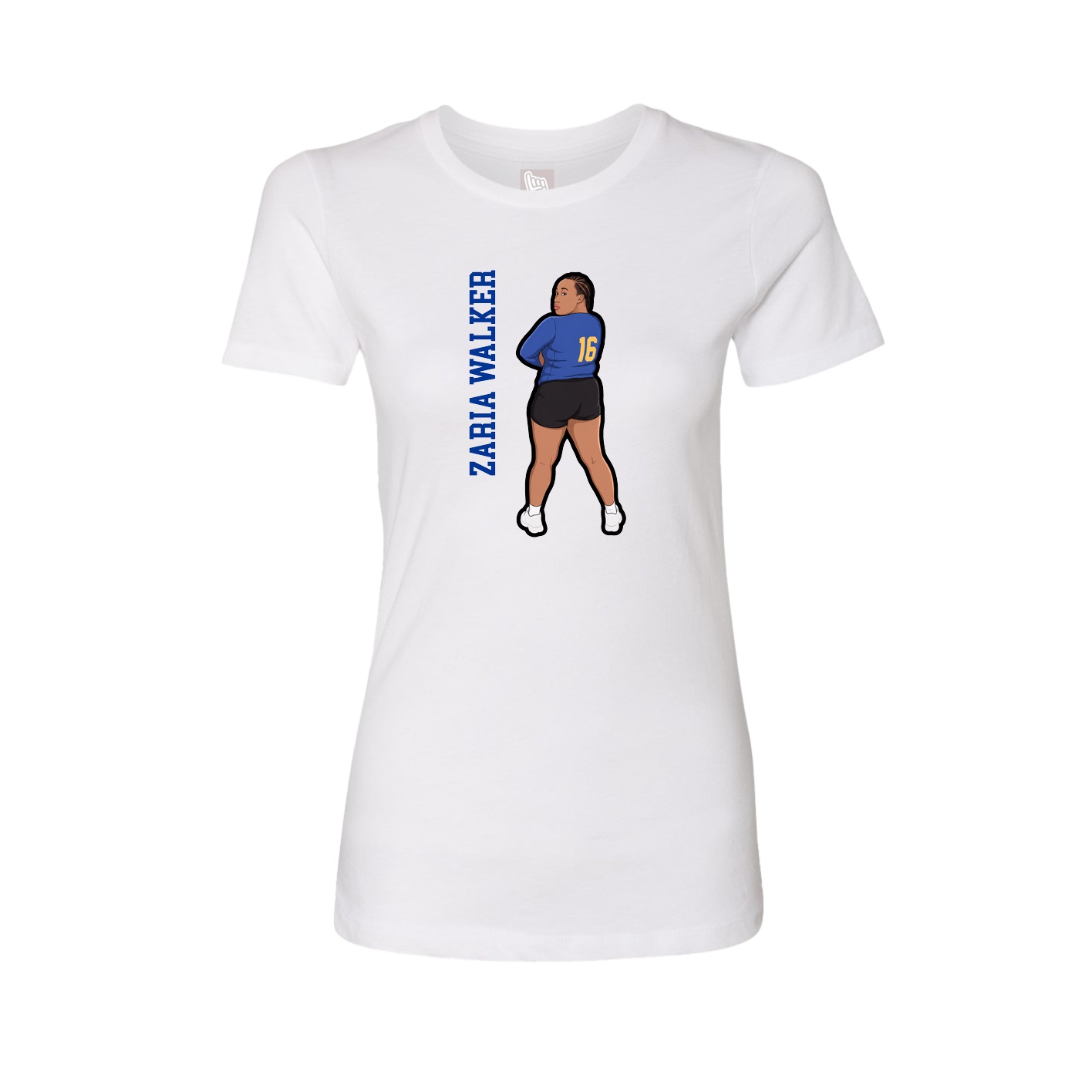 Fitted Women's Tee — Name Vertical in White
