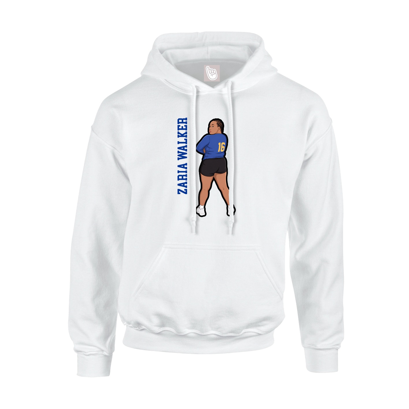 Youth Hoodie — Name Vertical in White