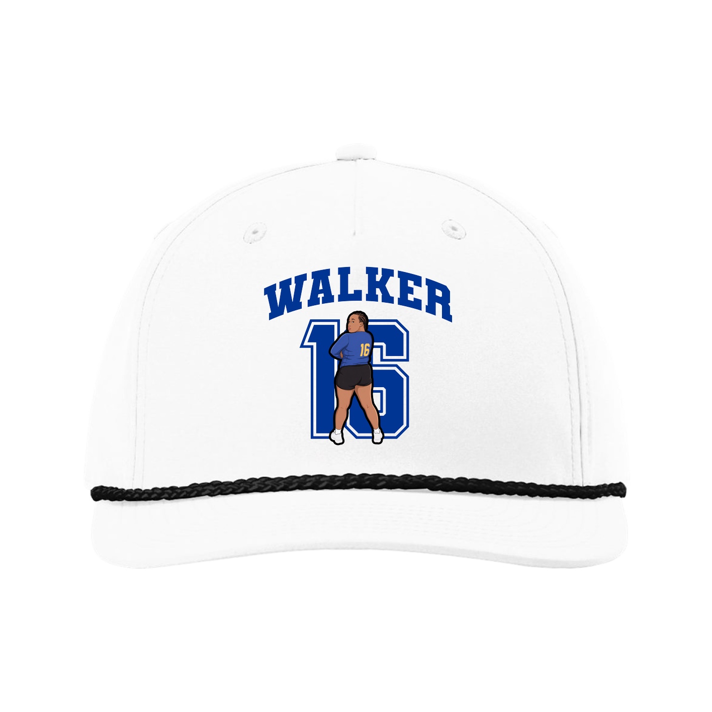 Five-Panel Classic Rope Cap — Number in White