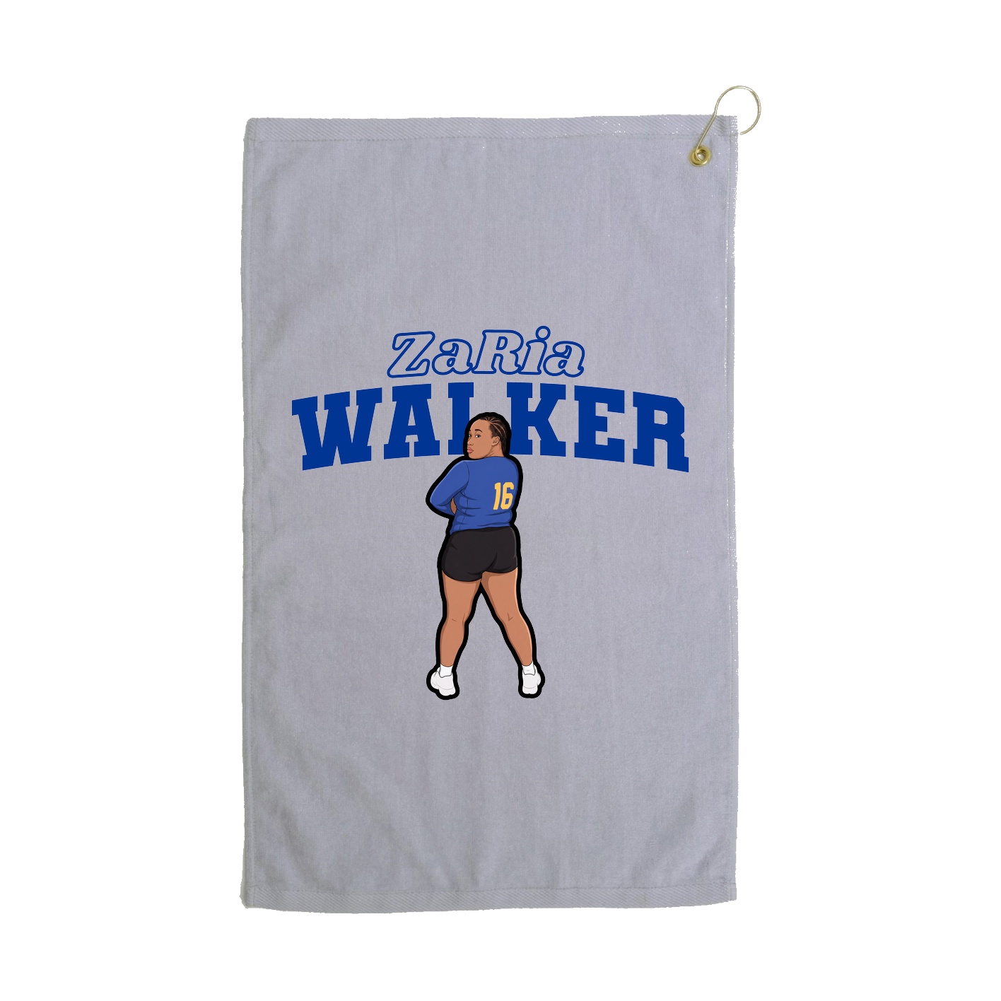Golf Towel — Name Arch in Grey