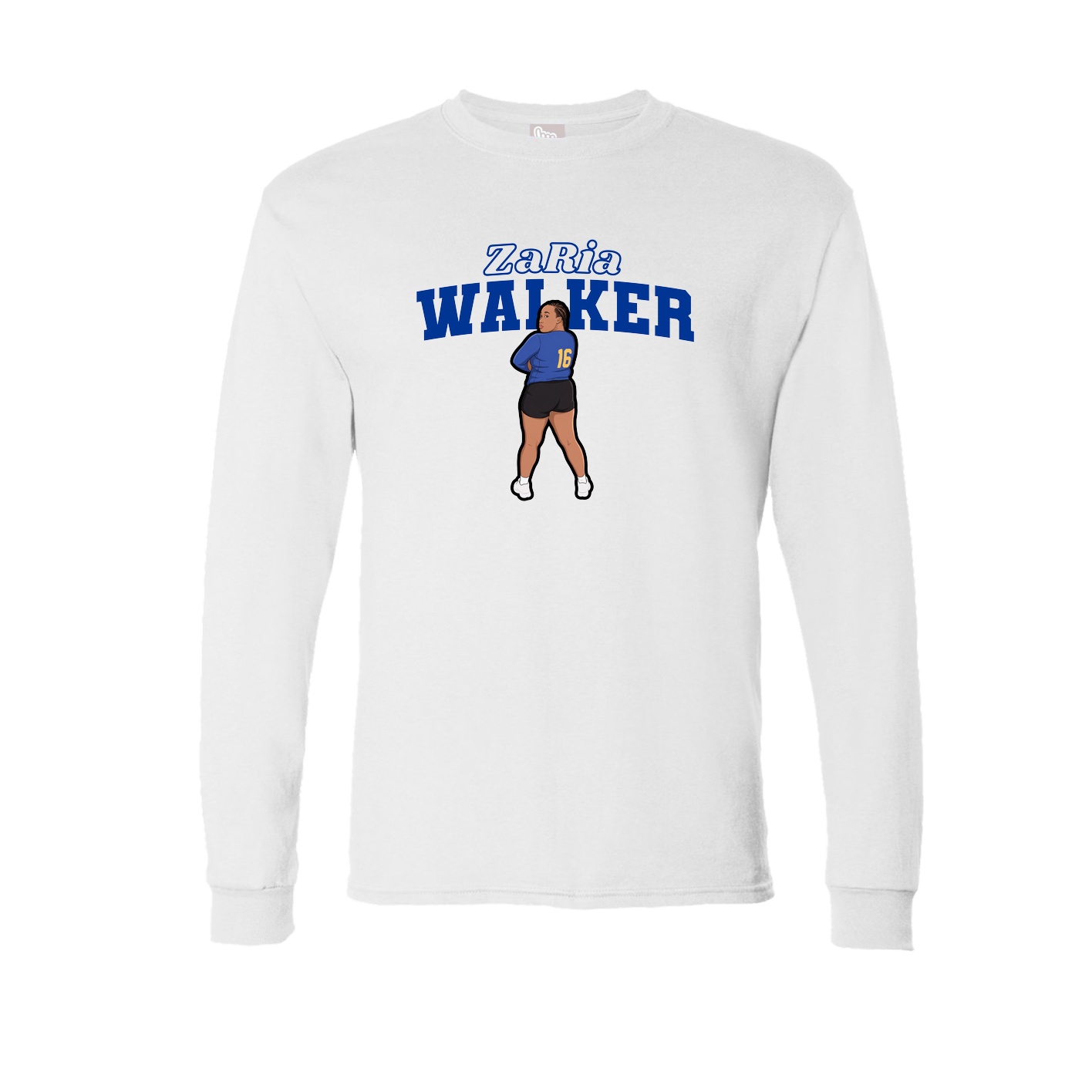 Long Sleeve Tee — Name Arch in White