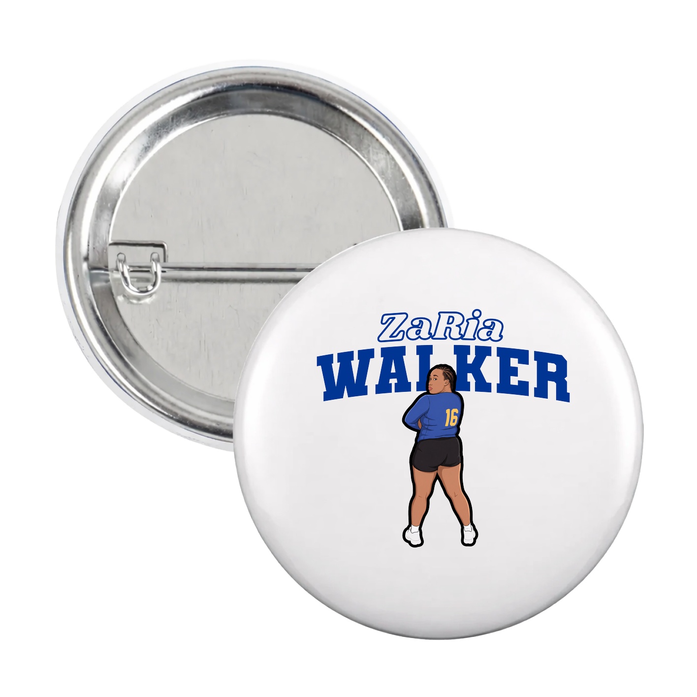 Game Day Button — Name Arch in White