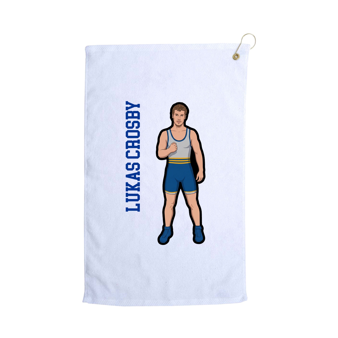 Golf Towel — Name Vertical in White