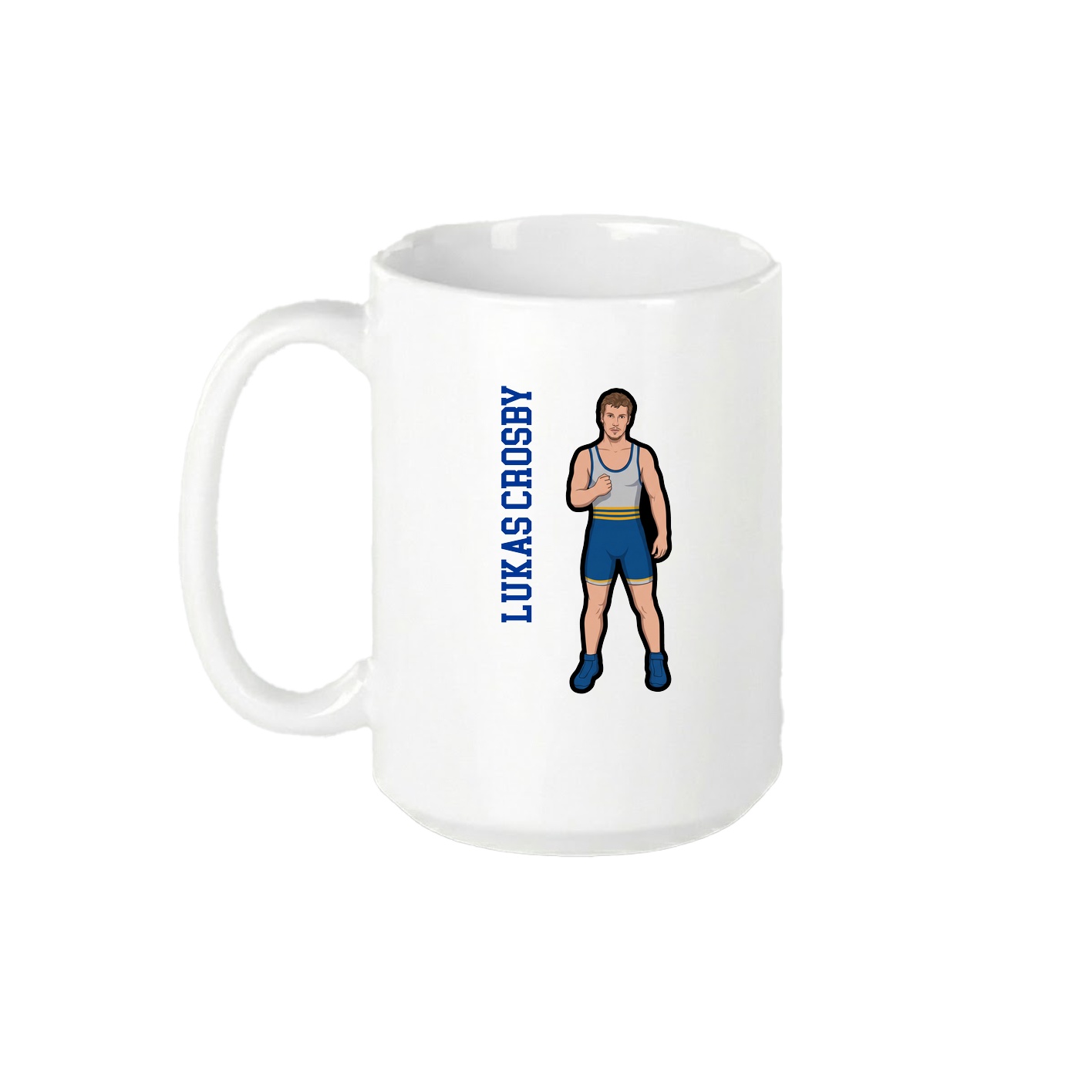 15oz Coffee Mug — Name Vertical in White