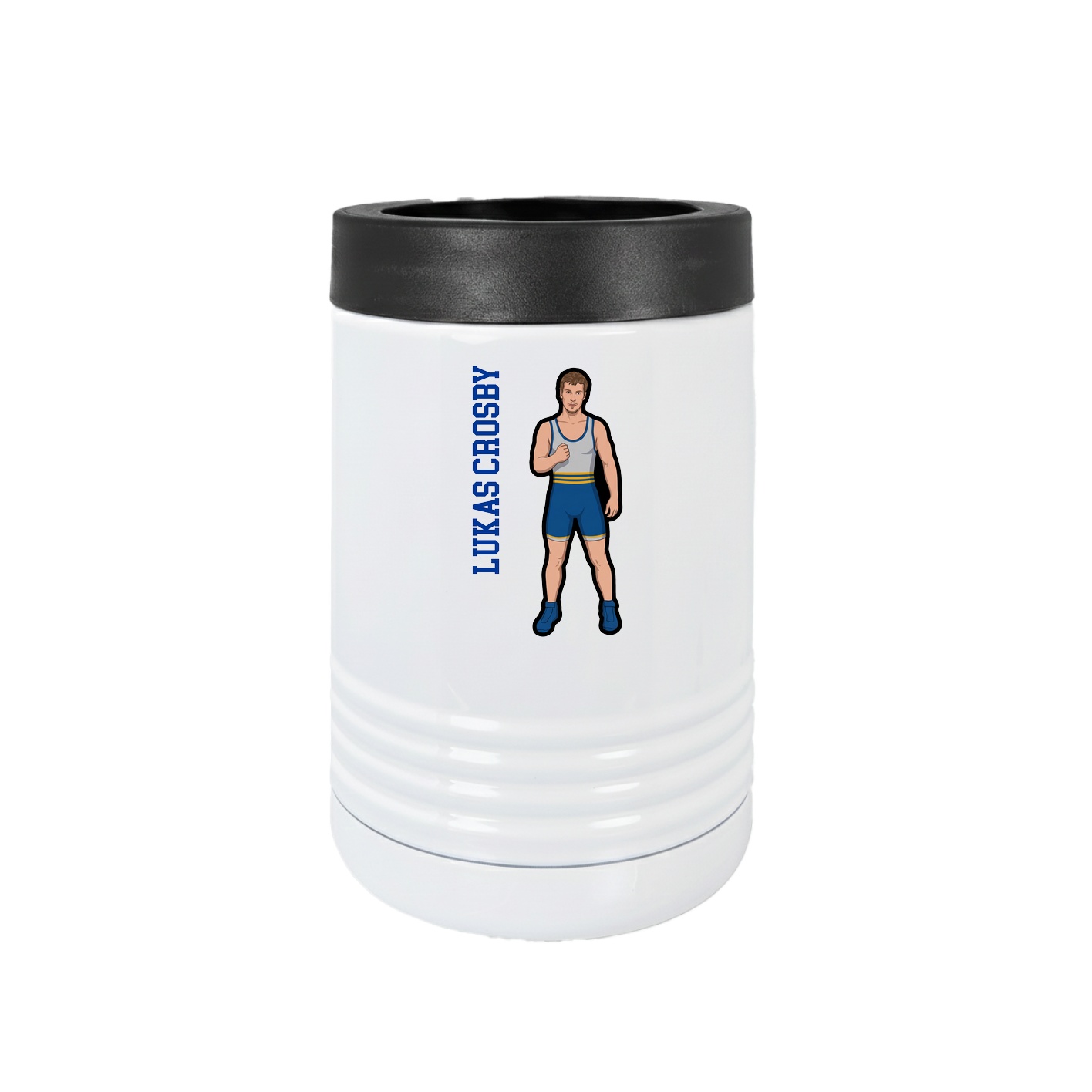 Beverage Holder — Name Vertical in White